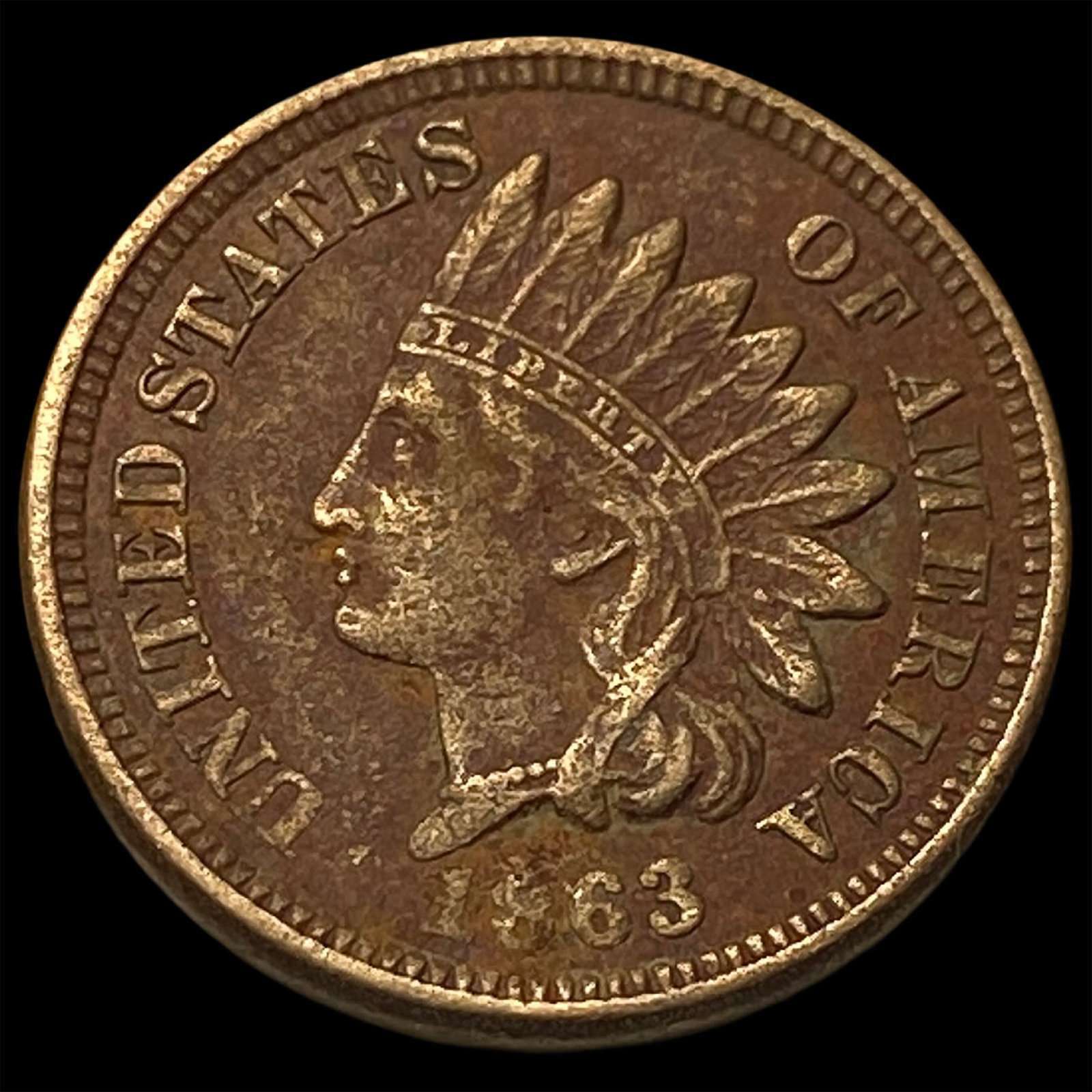 1863 Indian Head Cent CLOSELY UNCIRCULATED: 1863 Indian Head Cent CLOSELY UNCIRCULATED