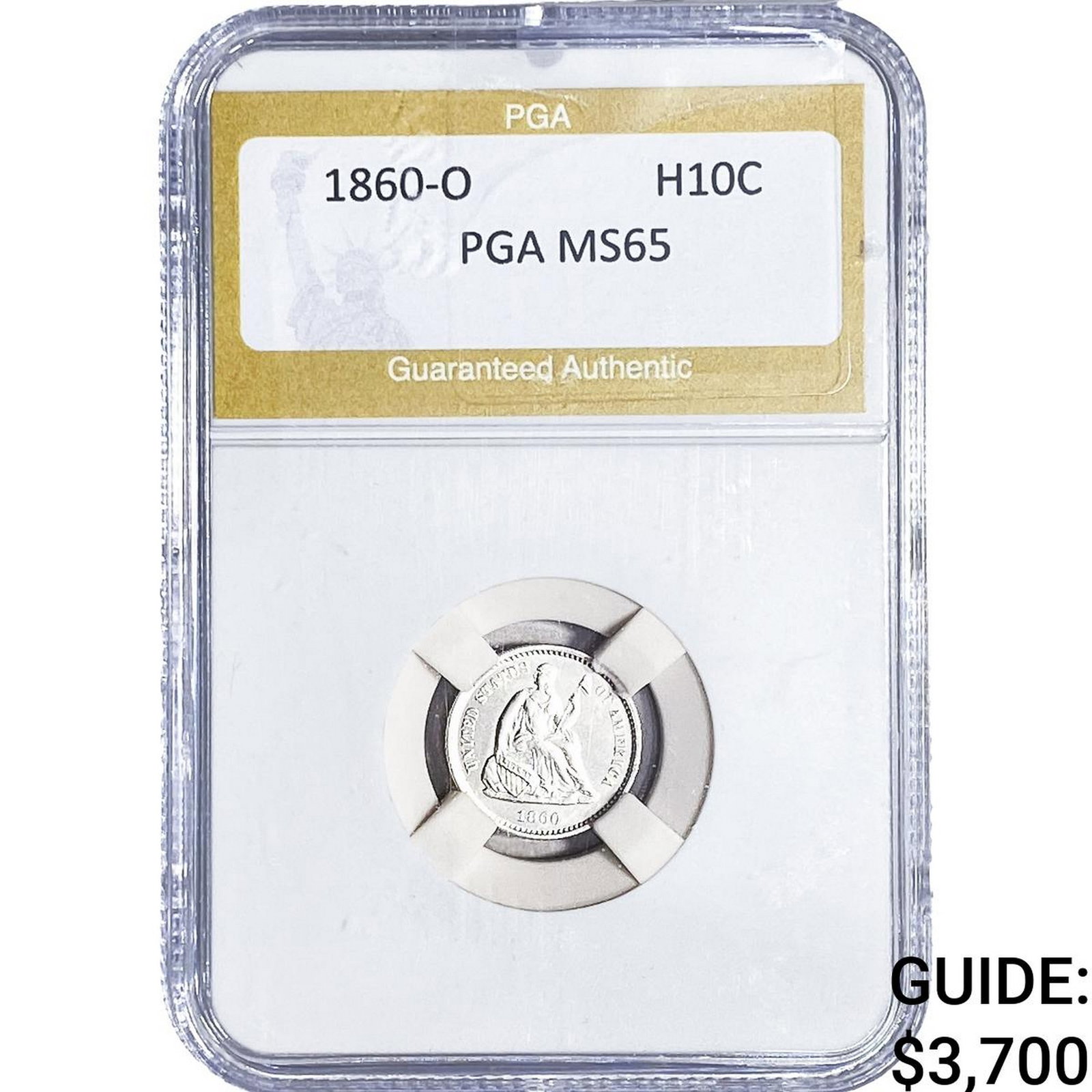 1860-O Seated Liberty Half Dime PGA MS65 (1 of 2)