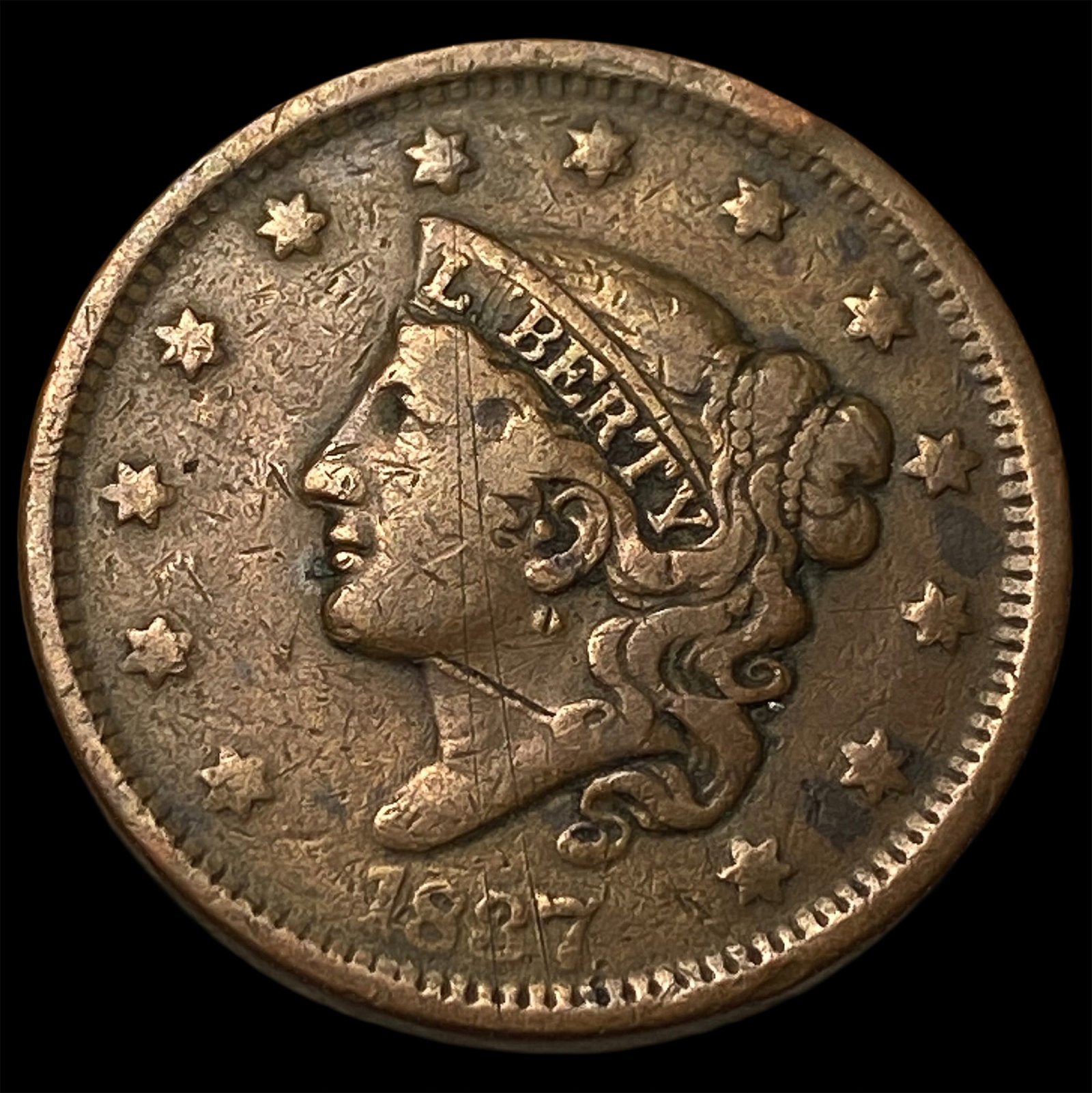 1837 Coronet Head Large Cent NEARLY UNCIRCULATED (1 of 2)