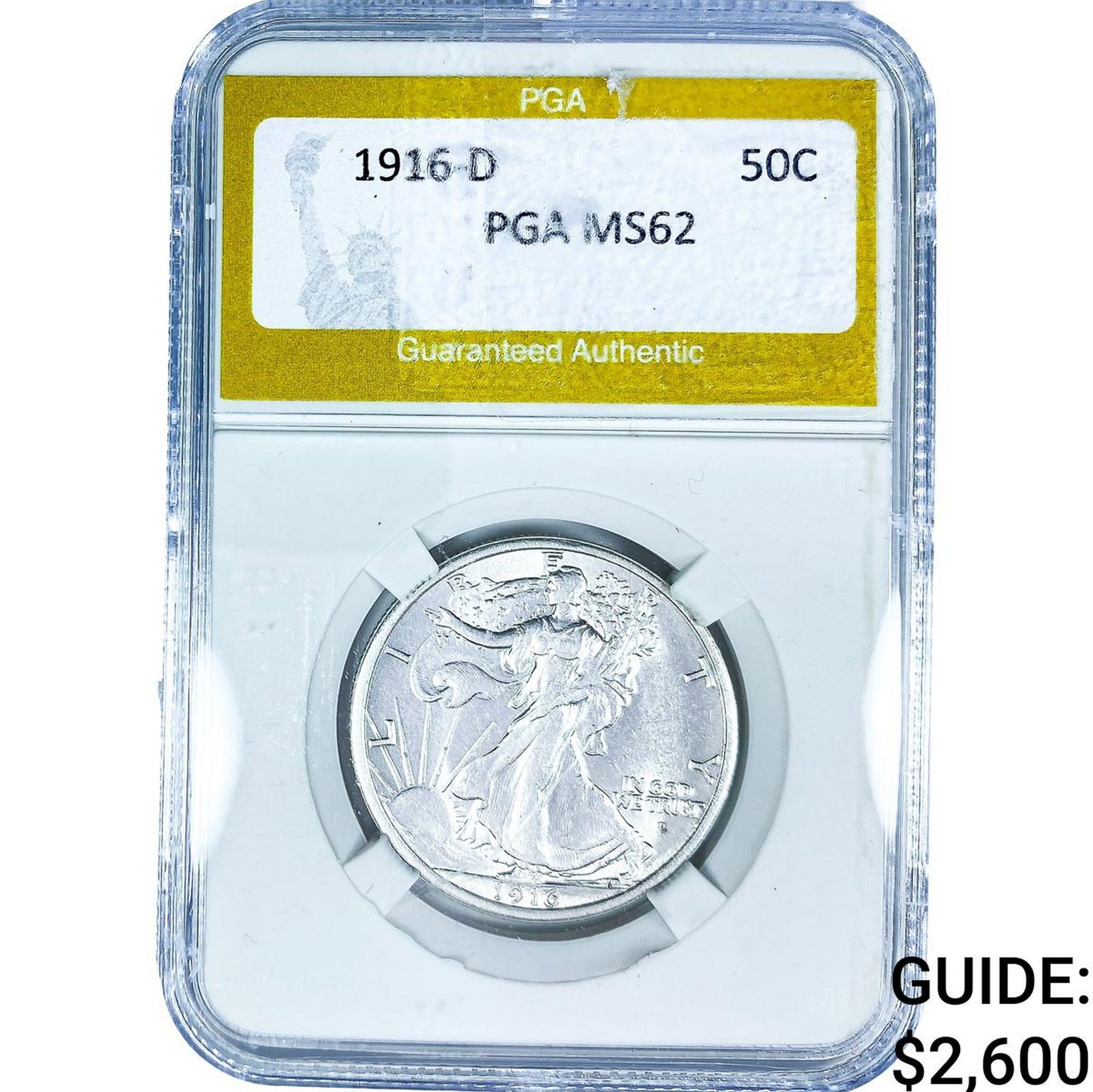 1916-D Walking Liberty Half Dollar PGA MS62 (1 of 2)