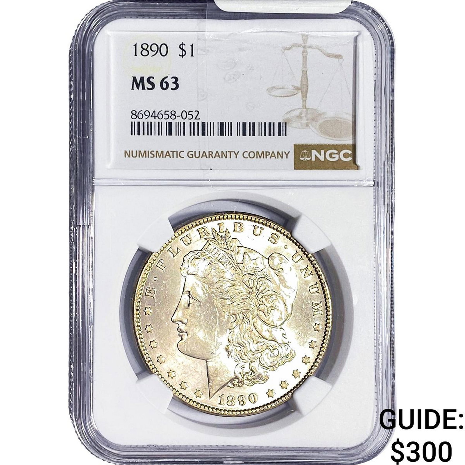 1890 Morgan Silver Dollar NGC MS63: 1890 Morgan Silver Dollar NGC MS63