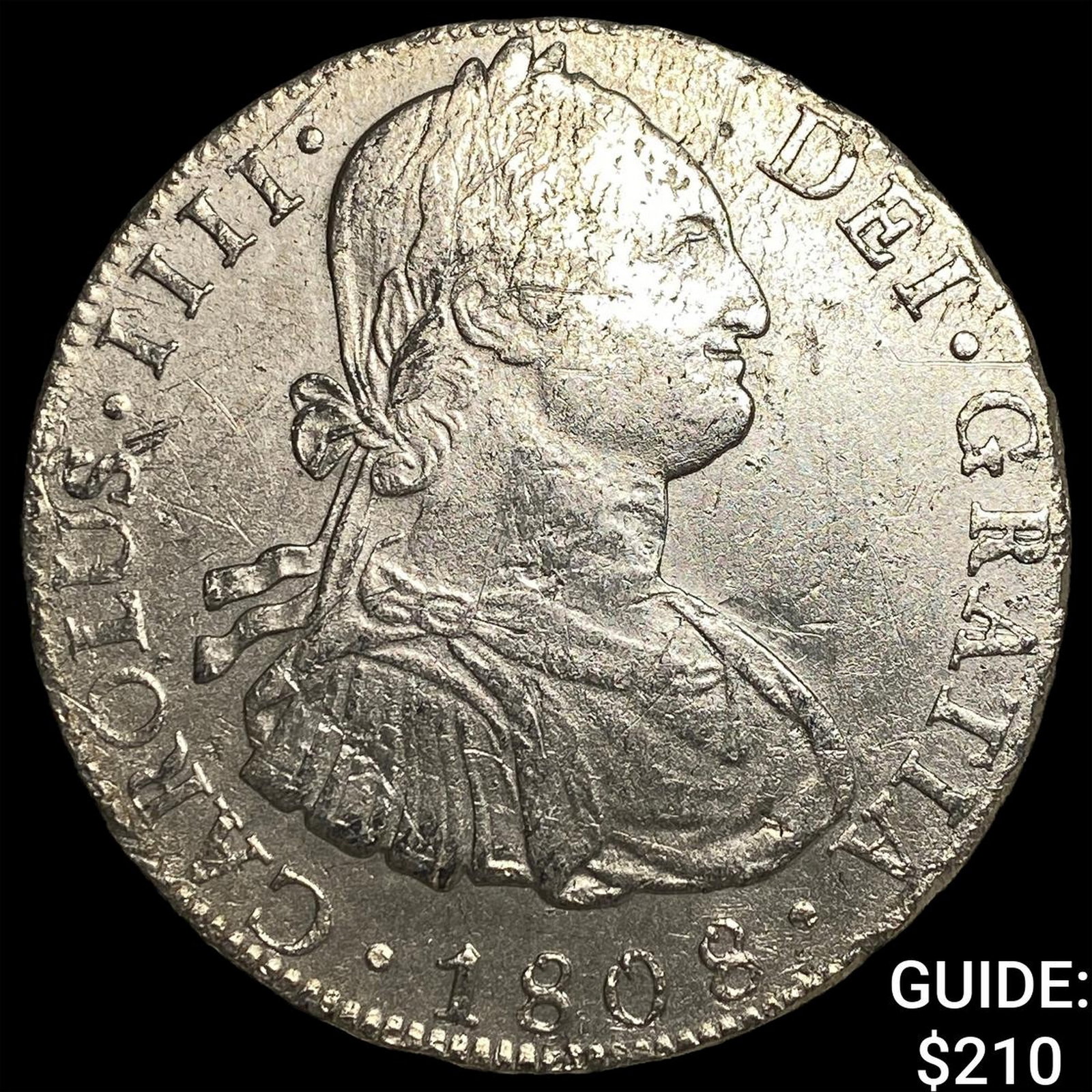 1808 Colonial Spain Silver 8 Reales CLOSELY UNCIRCULATED: 1808 Colonial Spain Silver 8 Reales CLOSELY UNCIRCULATED