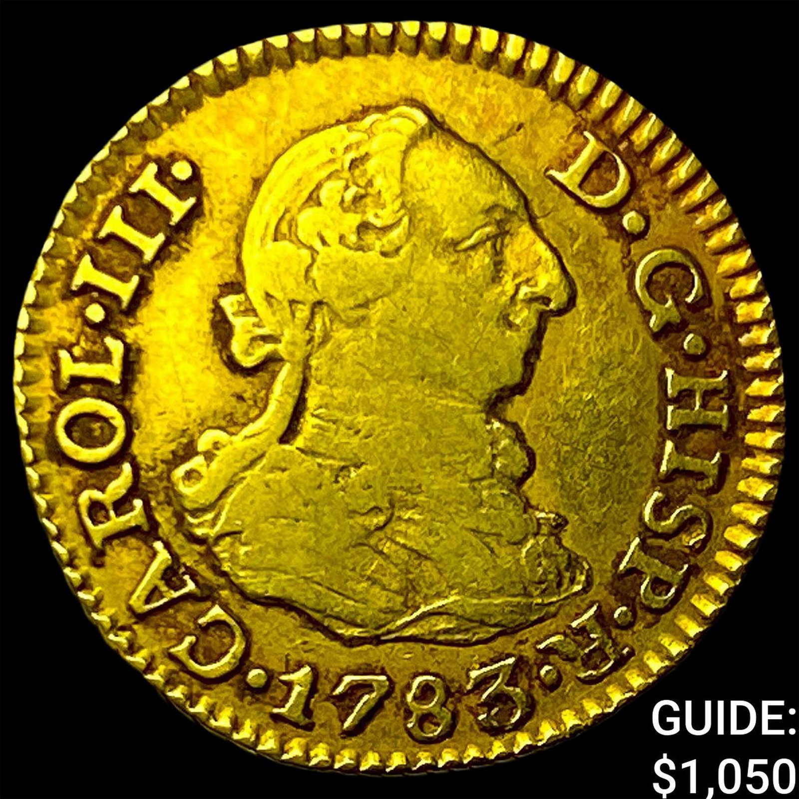 1783 Colonial Spain Gold 1/2 Escudo (1 of 2)
