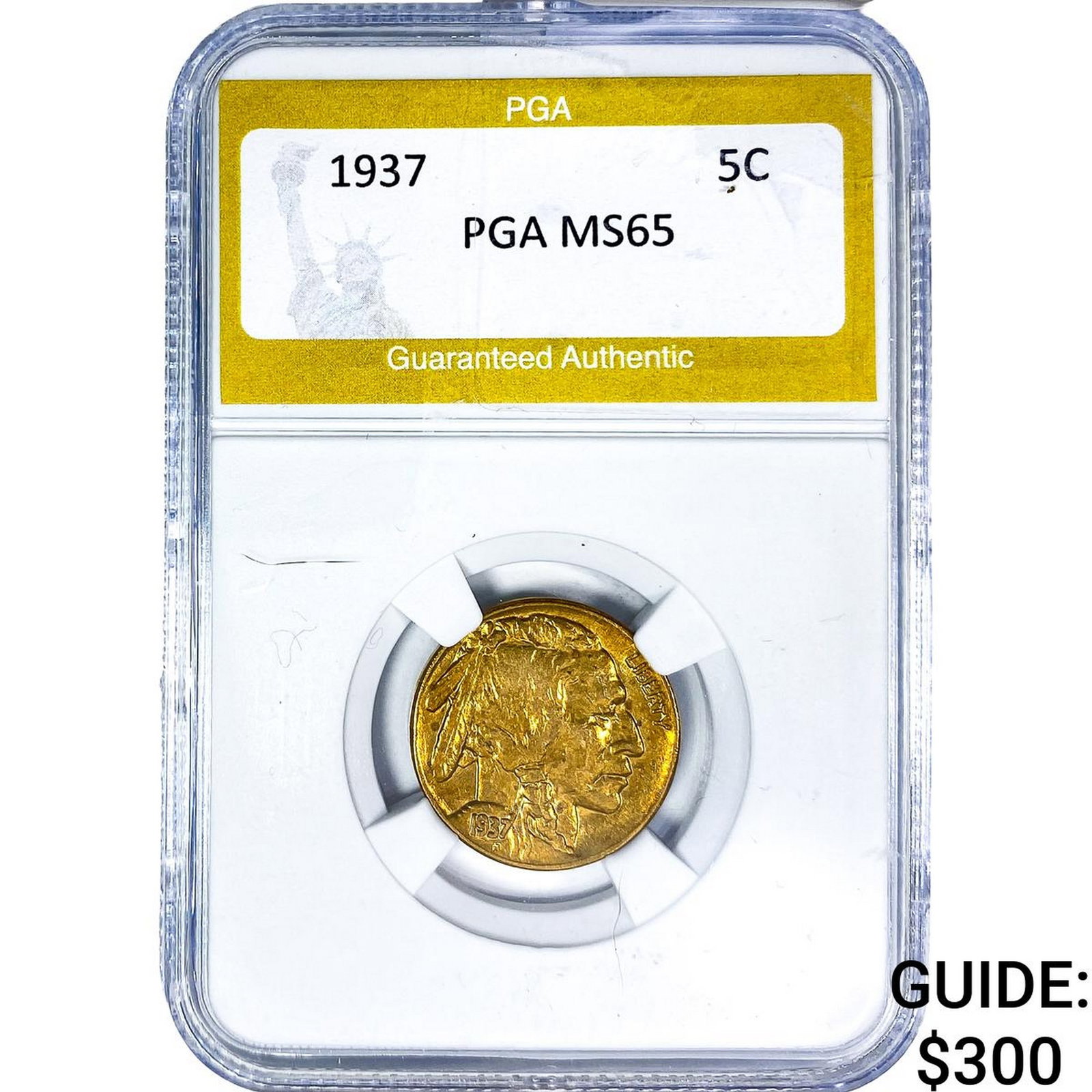 1937 Buffalo Nickel PGA MS65: 1937 Buffalo Nickel PGA MS65