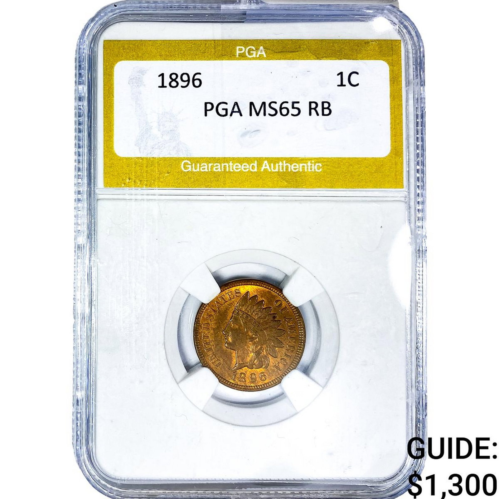 1896 Indian Head Cent PGA MS65 RB (1 of 2)