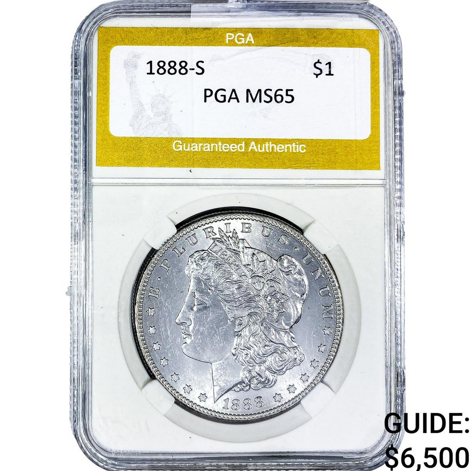 1888-S Morgan Silver Dollar PGA MS65: 1888-S Morgan Silver Dollar PGA MS65