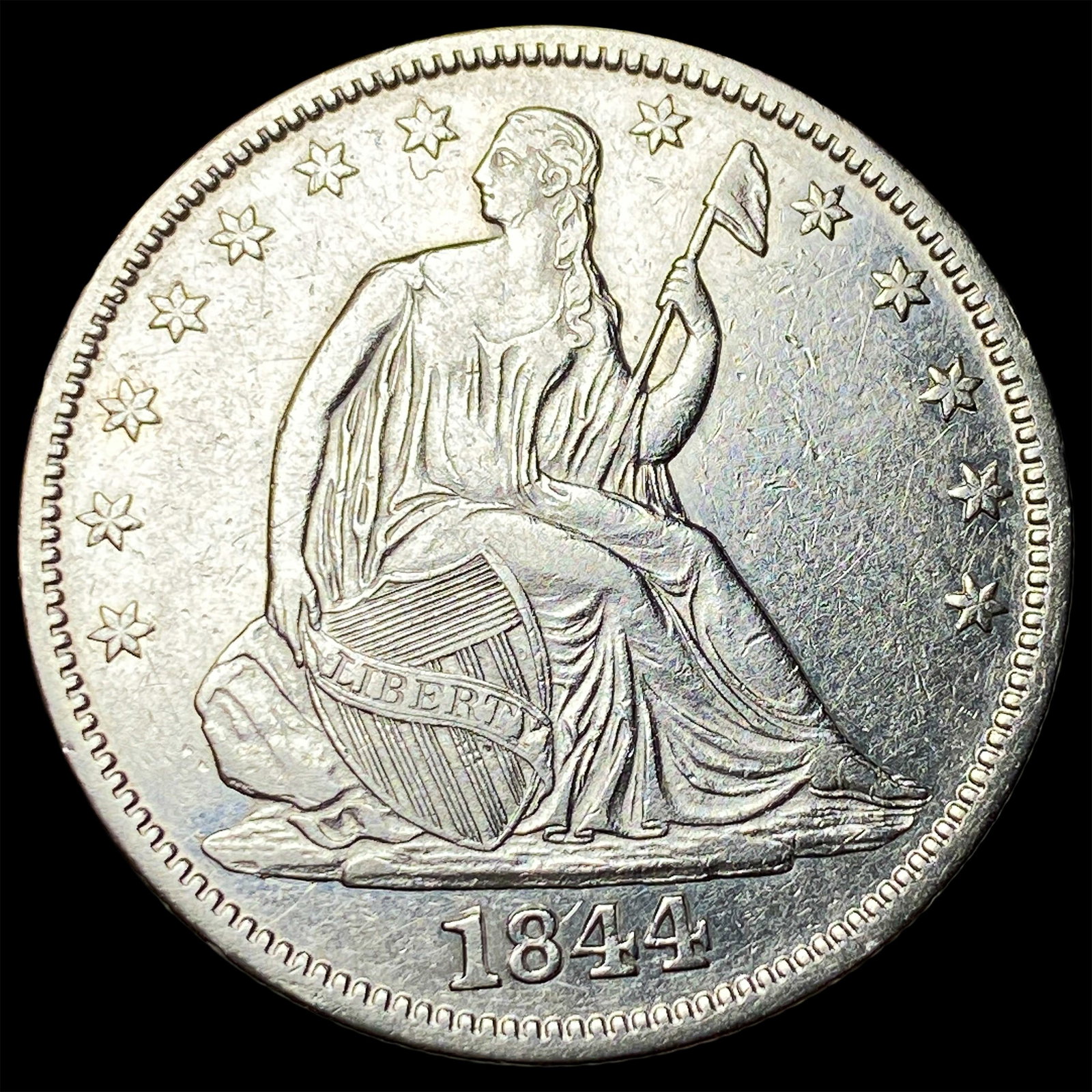 1844 Silver Seated Liberty Half Dollar UNCIRCULATED: 1844 Silver Seated Liberty Half Dollar UNCIRCULATED