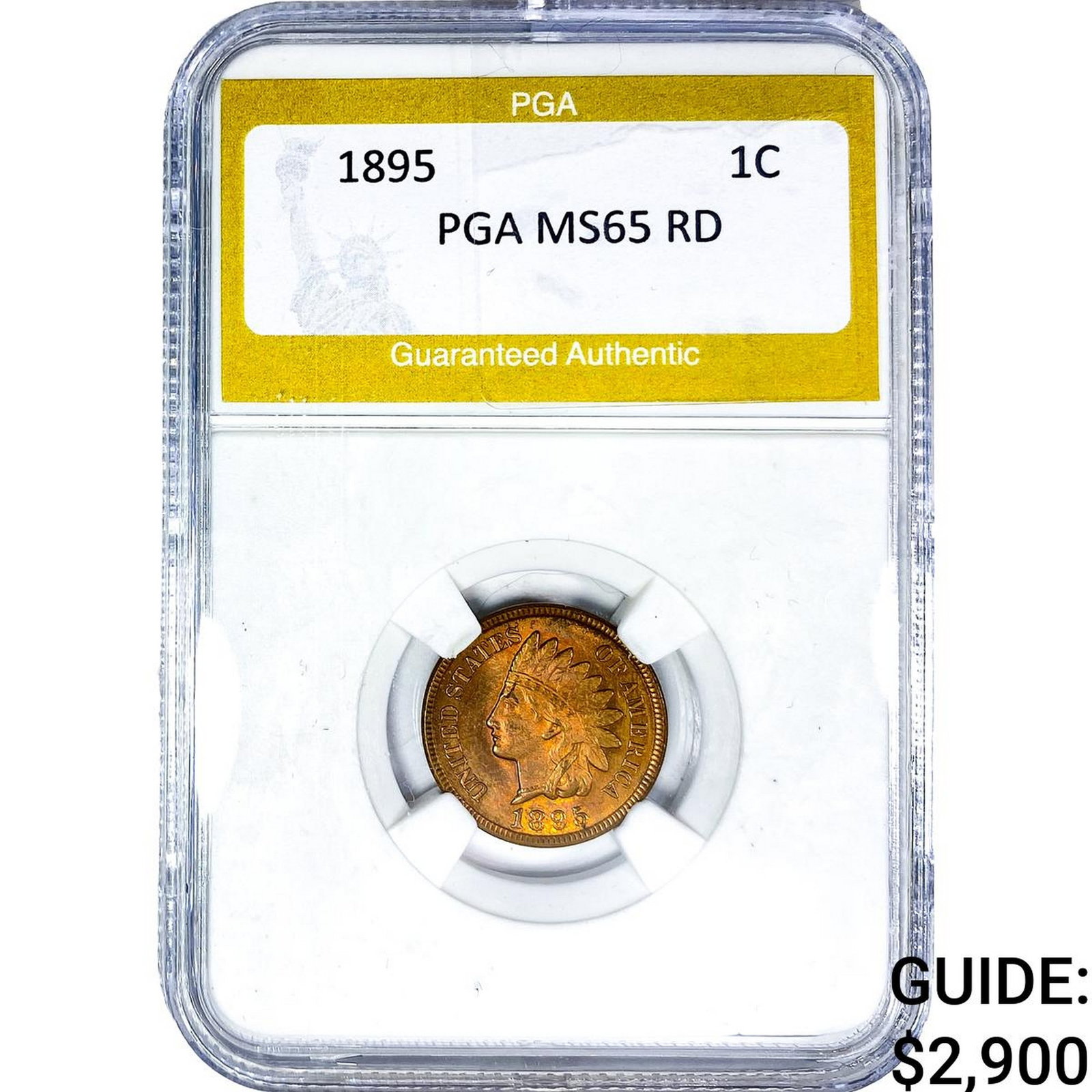 1895 Indian Head Cent PGA MS65 RD: 1895 Indian Head Cent PGA MS65 RD