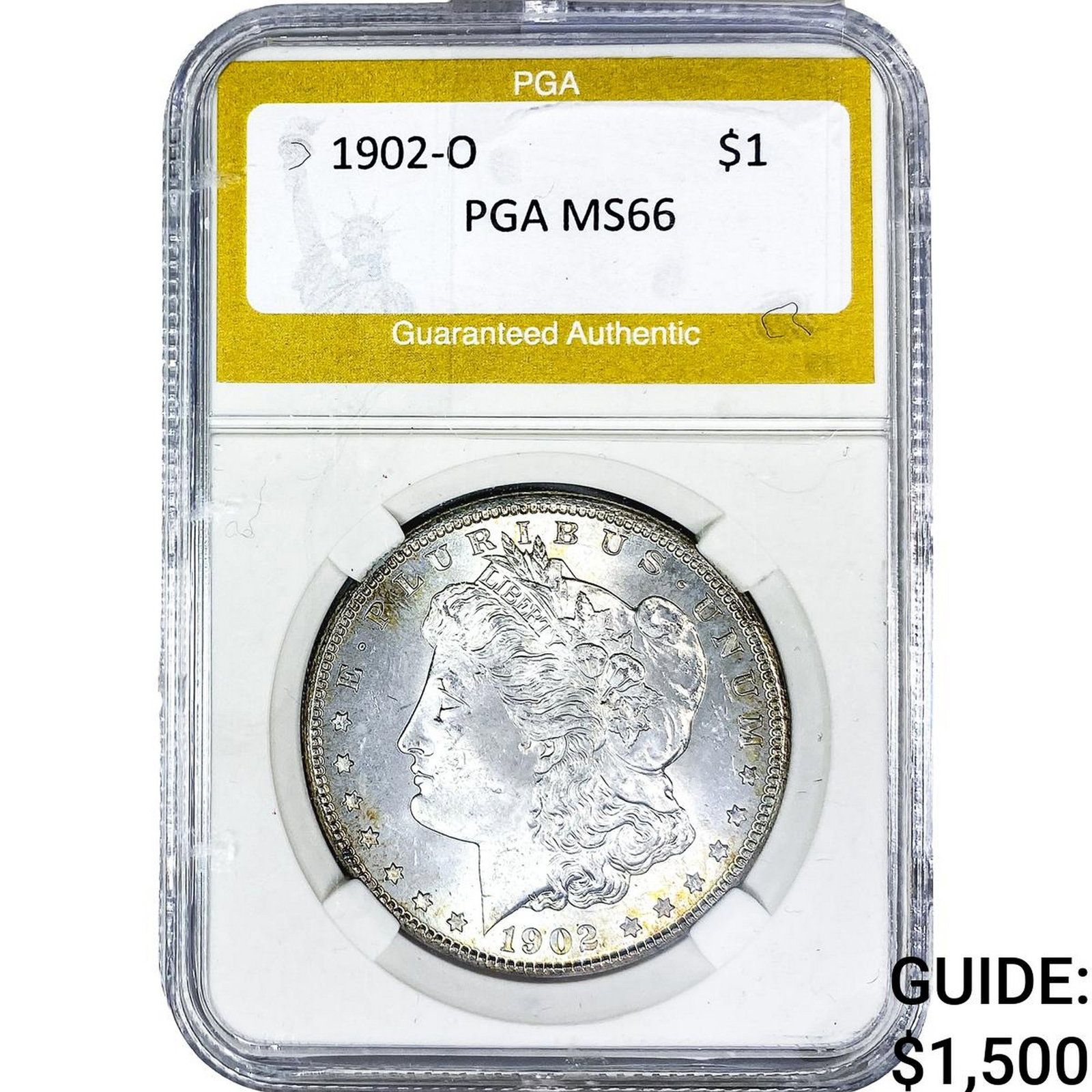 1902-O Morgan Silver Dollar PGA MS66: 1902-O Morgan Silver Dollar PGA MS66