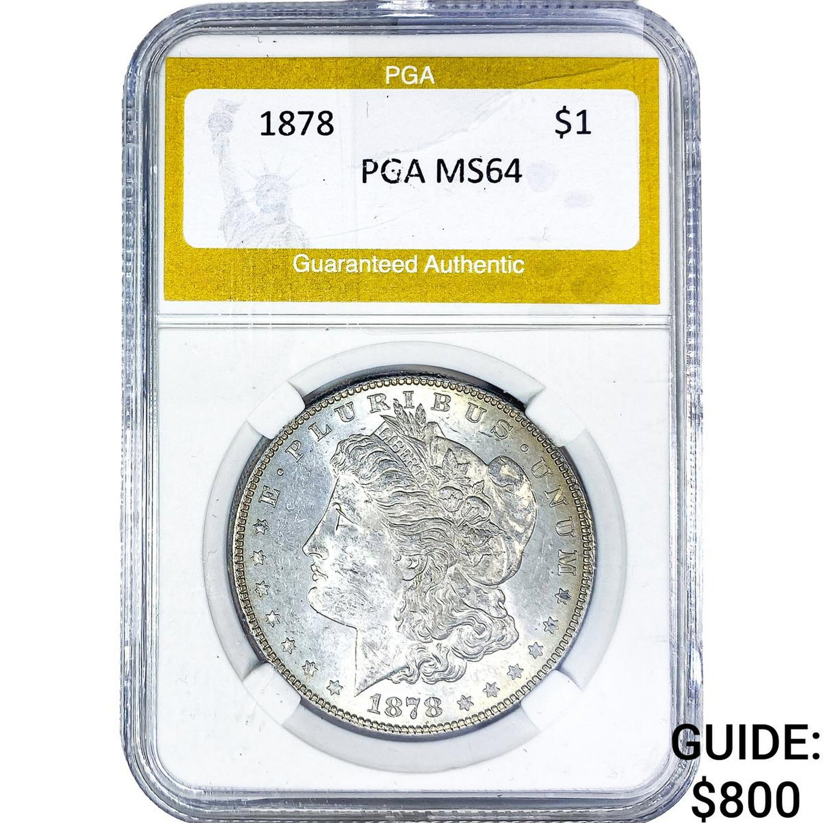 1878 Morgan Silver Dollar PGA MS64: 1878 Morgan Silver Dollar PGA MS64
