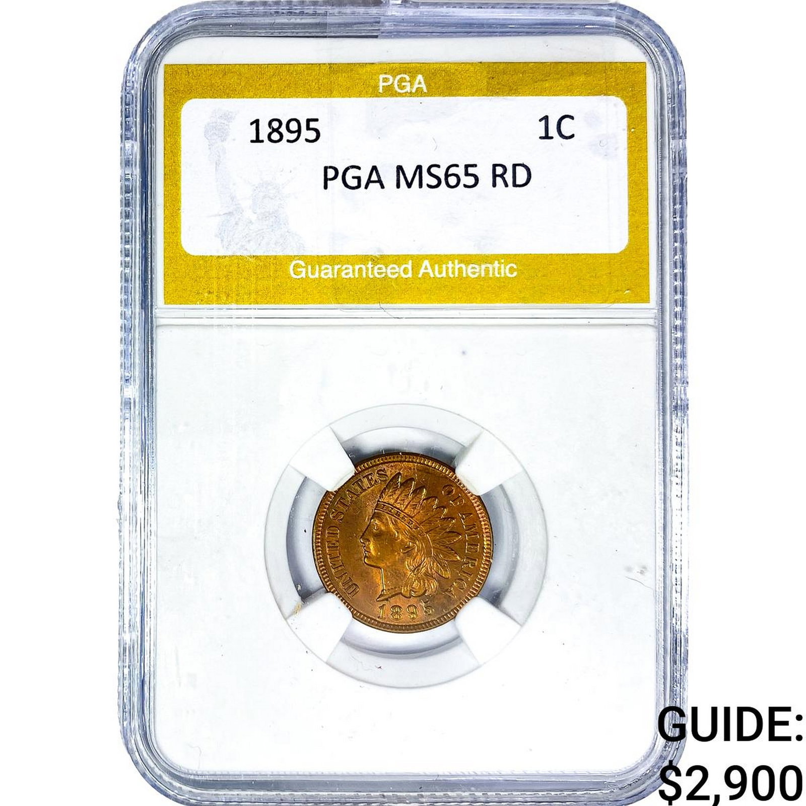 1895 Indian Head Cent PGA MS65 RD: 1895 Indian Head Cent PGA MS65 RD