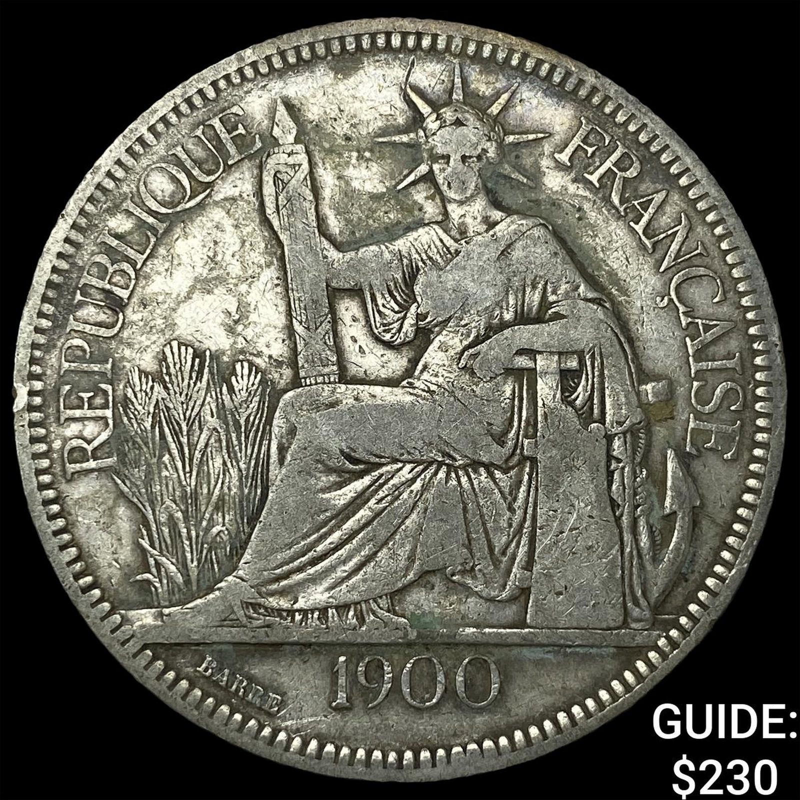 1900A French Indo-China .7813oz Silver Piastre: 1900A French Indo-China .7813oz Silver Piastre