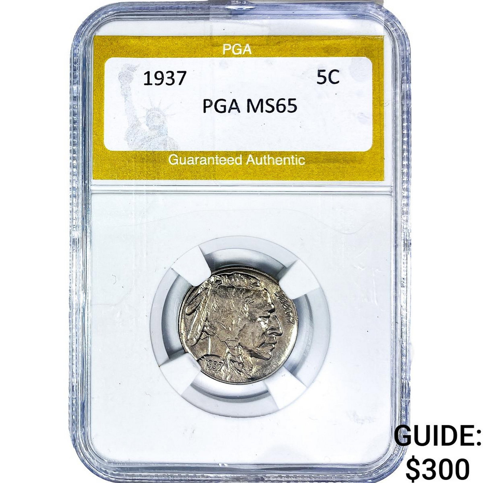 1937 Buffalo Nickel PGA MS65: 1937 Buffalo Nickel PGA MS65