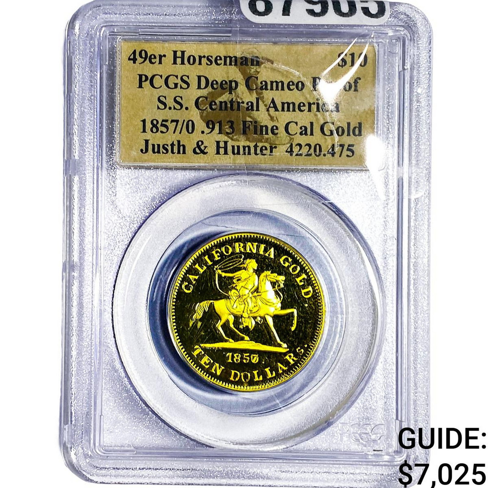 1857/0 49er Horseman .913 Fine Cal Gold PCGS Deep Cameo Proof (1 of 2)