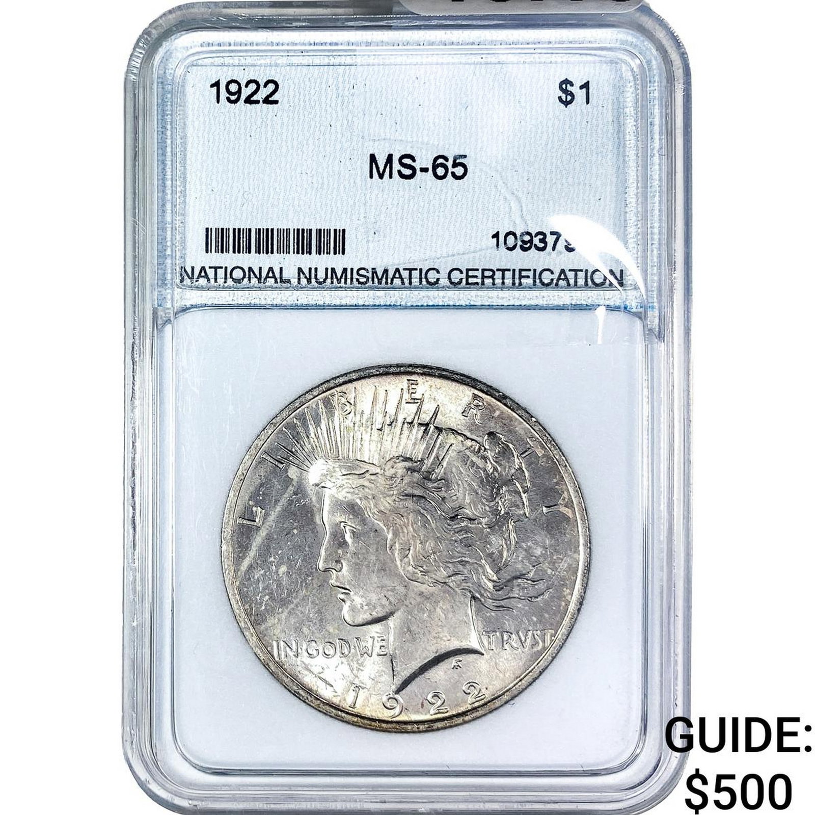 1922 Silver Peace Dollar PGA MS65: 1922 Silver Peace Dollar PGA MS65
