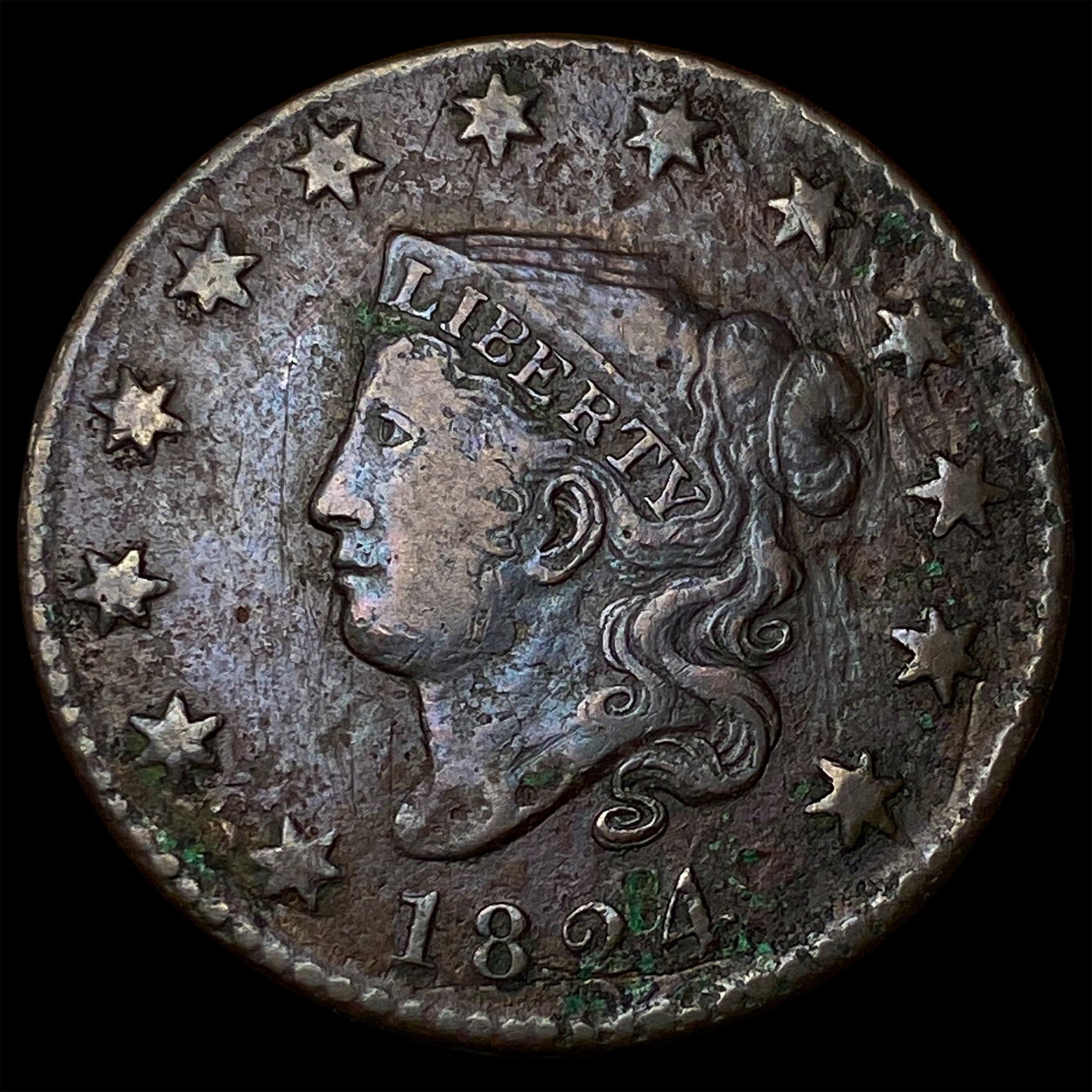 1824 Coronet Head Large Cent LIGHTLY CIRCULATED: 1824 Coronet Head Large Cent LIGHTLY CIRCULATED