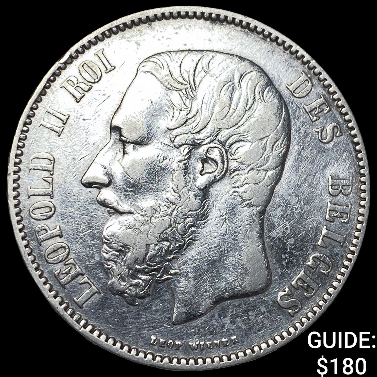1873 Belgium Silver 5 Francs (1 of 2)