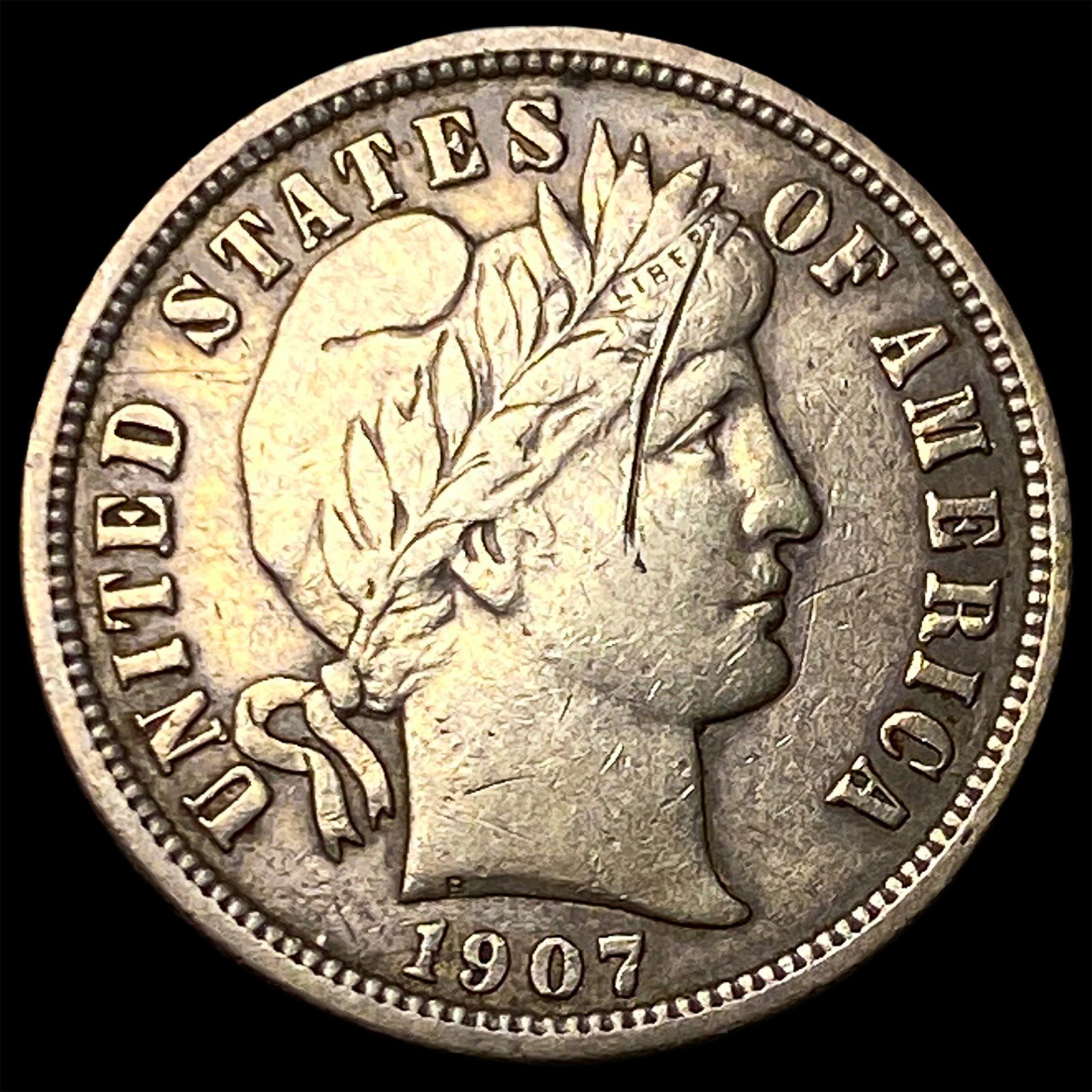 1907-S Silver Barber Dime HIGH GRADE (1 of 2)