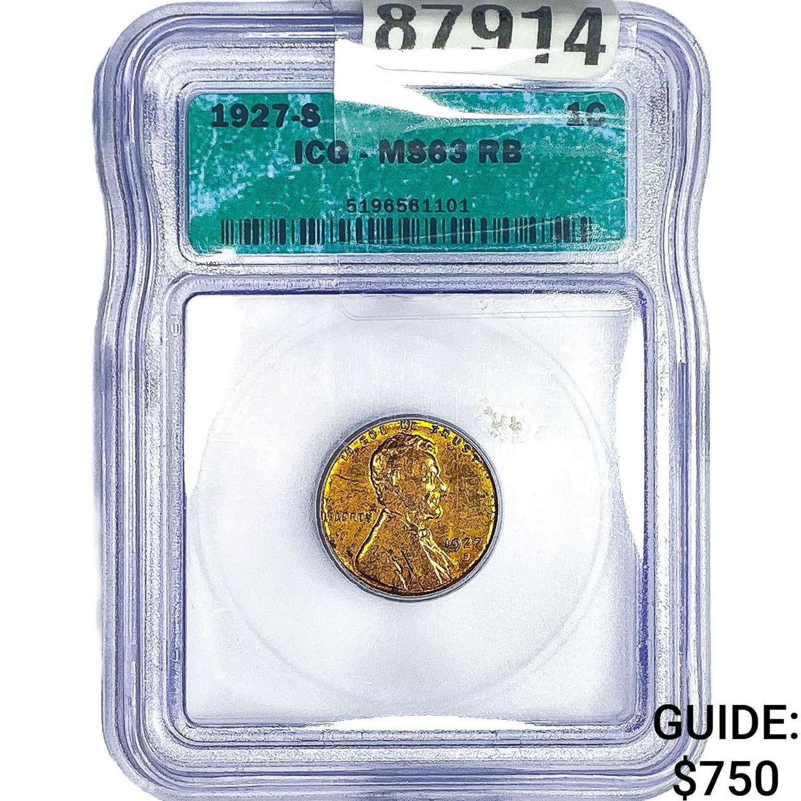 1927-S Wheat Cent ICG MS63 RB (1 of 2)