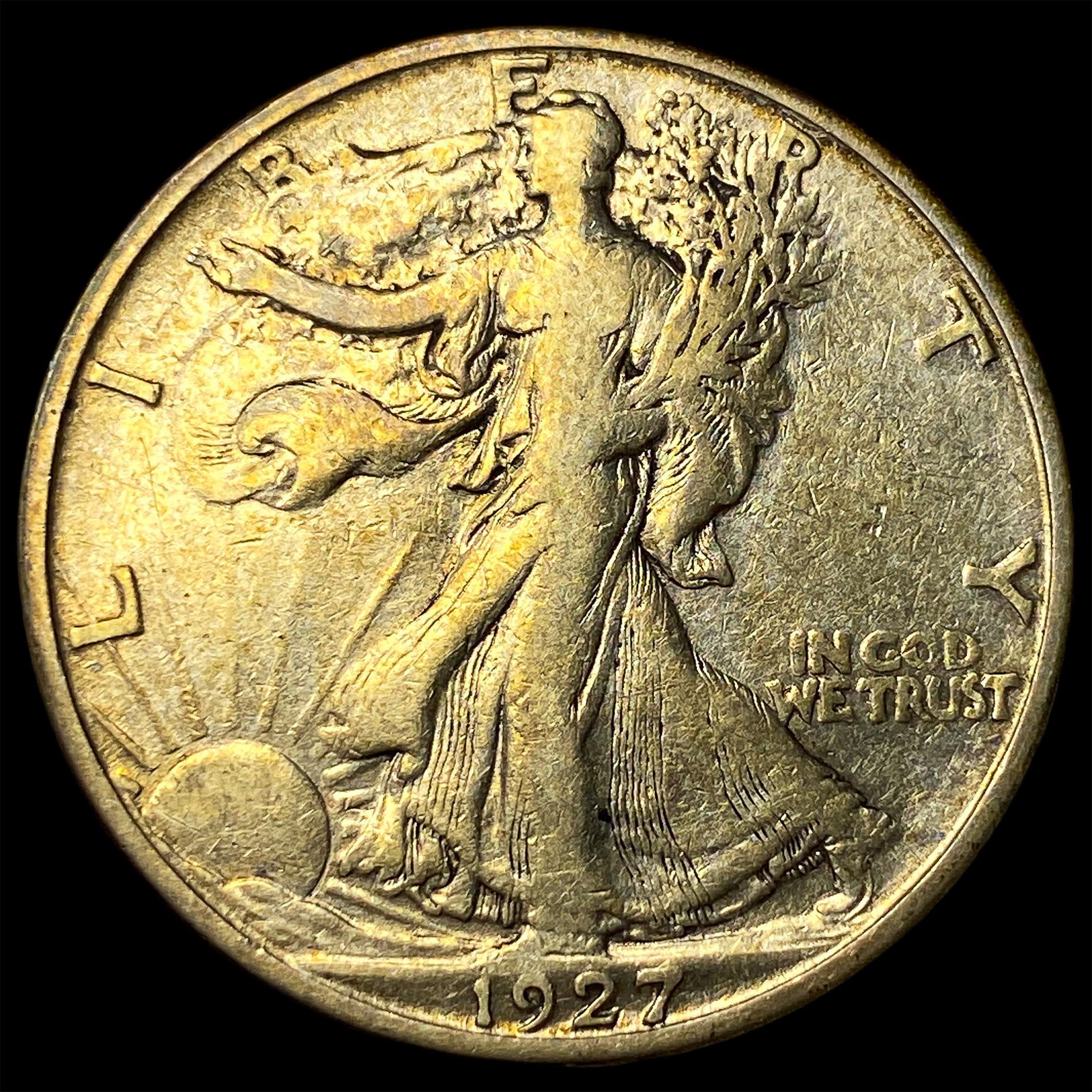 1927-S Silver Walking Liberty Half Dollar NEARLY UNCIRCULATED (1 of 2)