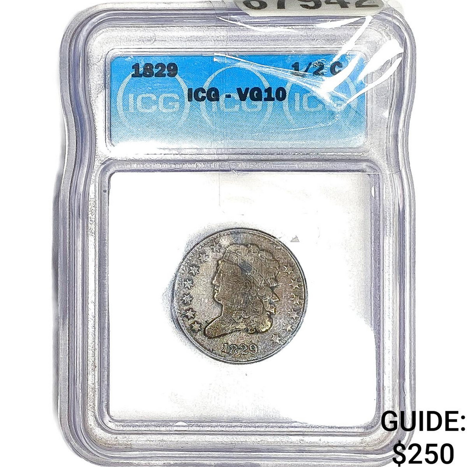 1829 Classic Head Half Cent ICG VG10 (1 of 2)