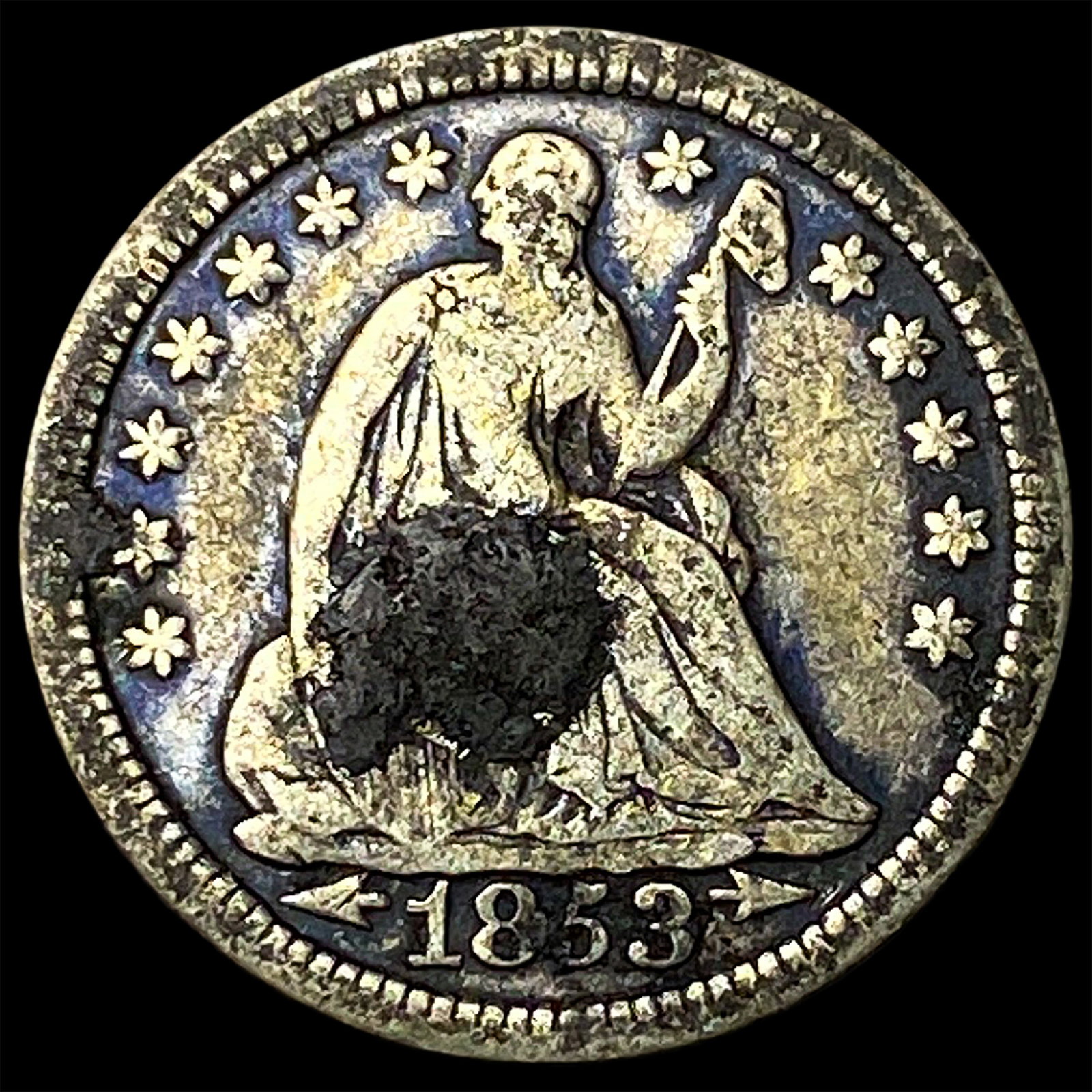 1853 Seated Liberty Half Dime NICELY CIRCULATED (1 of 2)