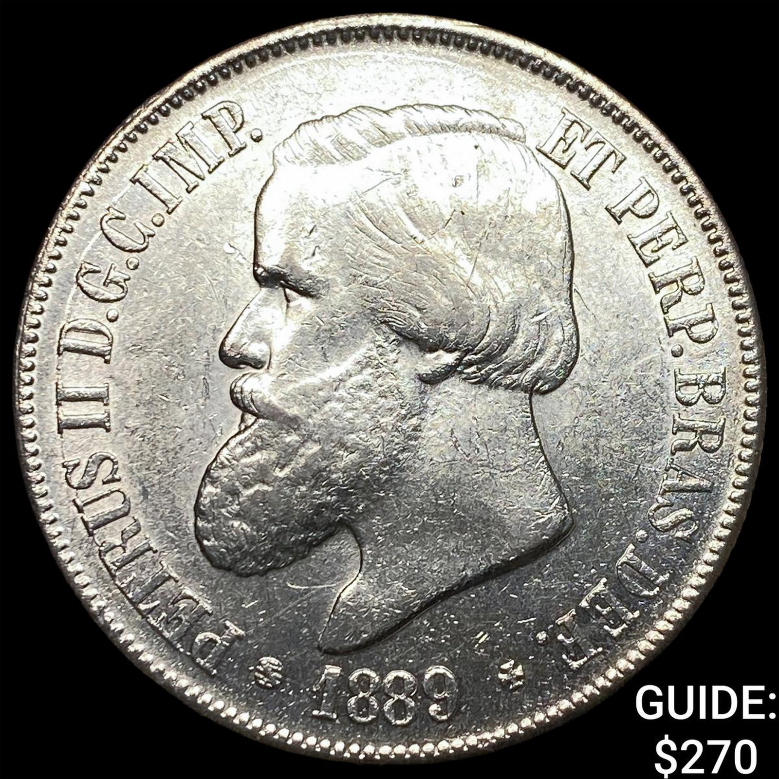 1889 Brazil Silver 2,000 Reis: 1889 Brazil Silver 2,000 Reis