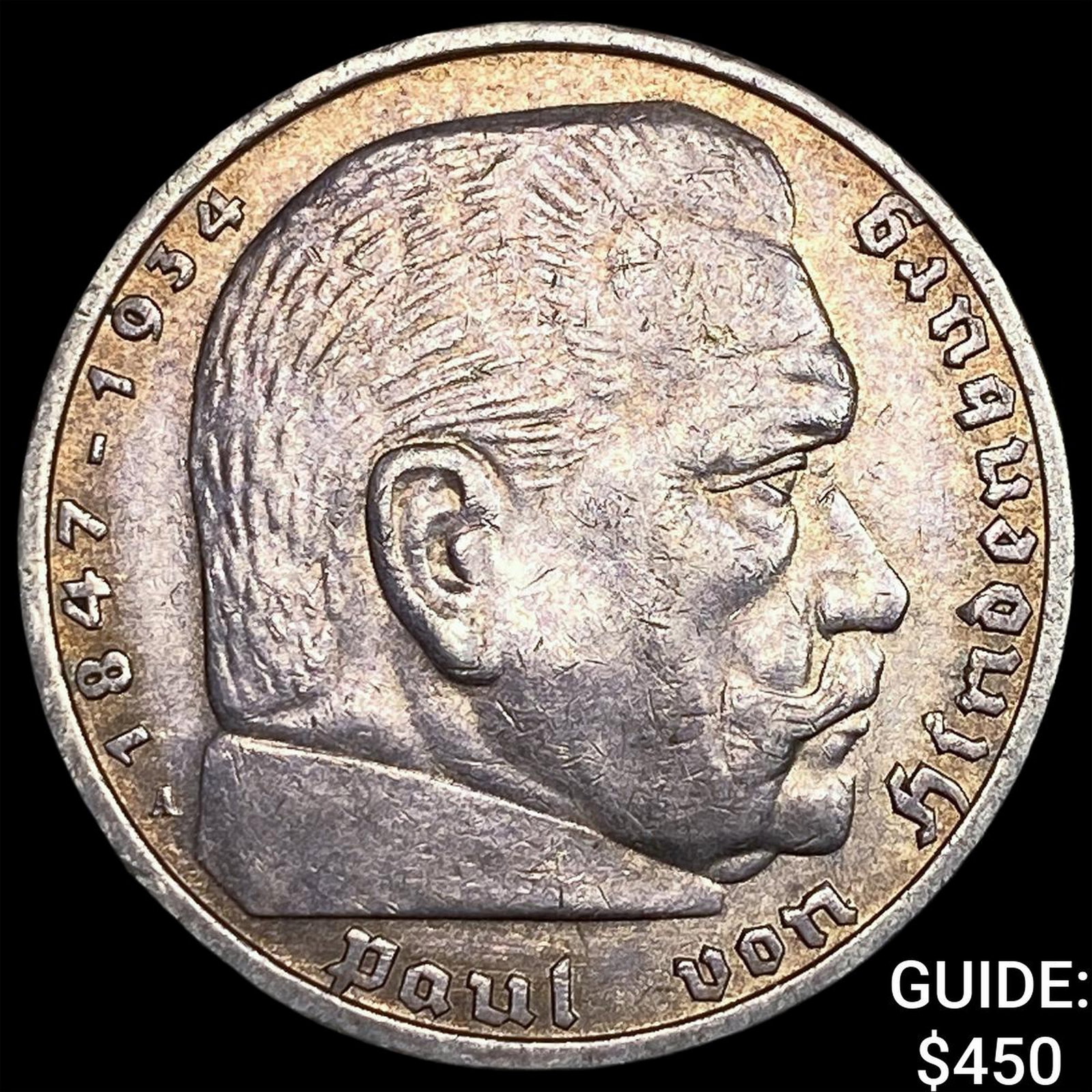 1936-A Germany Silver 5 Reichsmark CHOICE BU: 1936-A Germany Silver 5 Reichsmark CHOICE BU