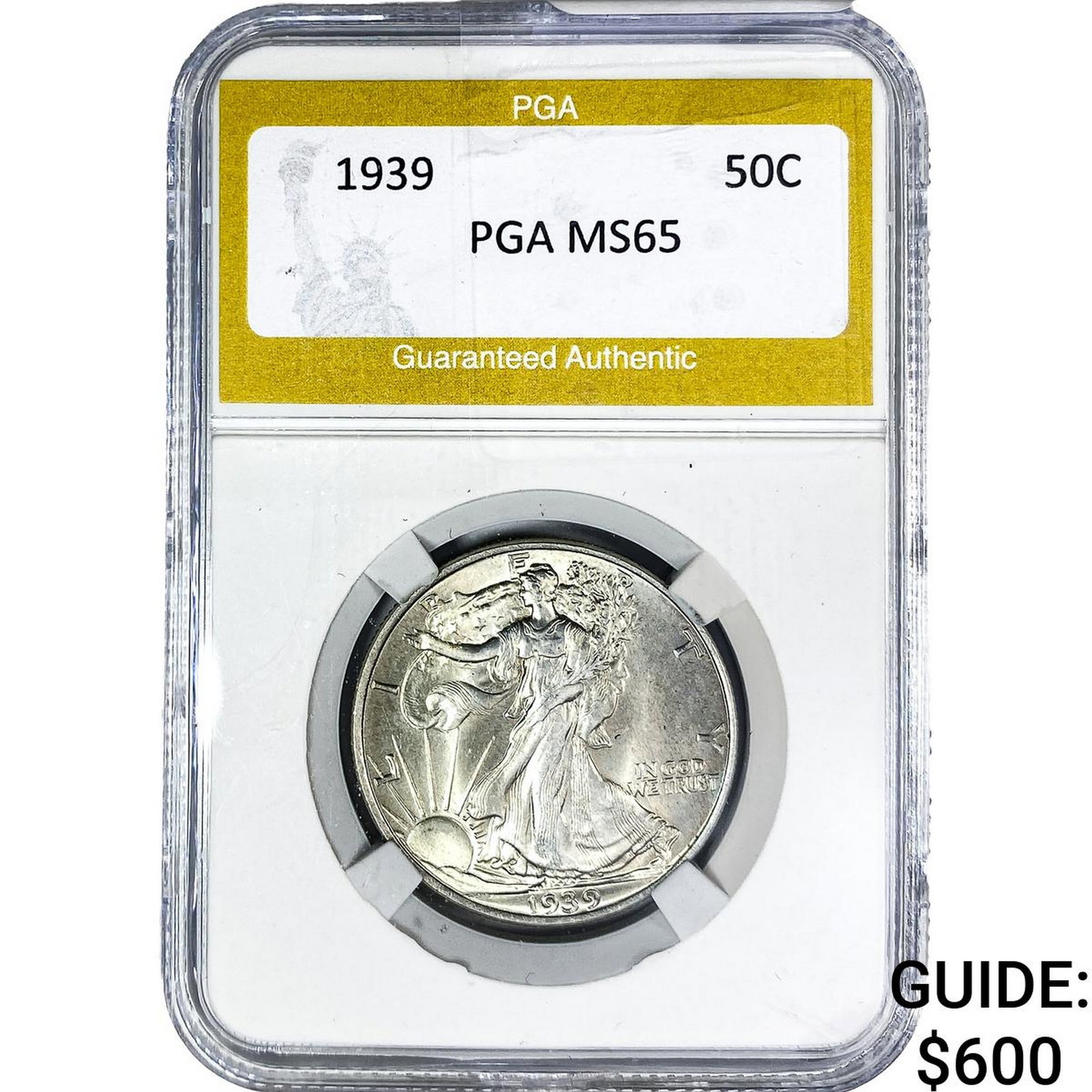 1939 Walking Liberty Half Dollar PGA MS65: 1939 Walking Liberty Half Dollar PGA MS65