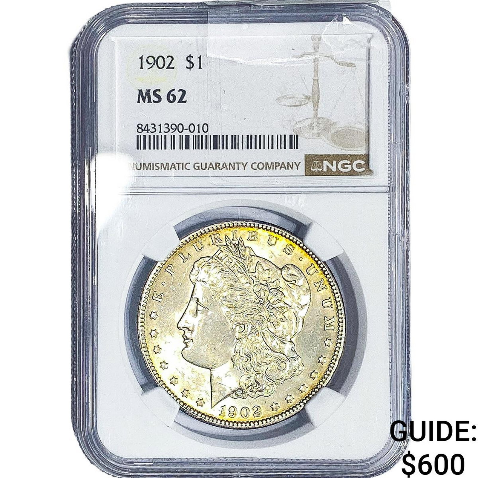 1902 Morgan Silver Dollar NGC MS62: 1902 Morgan Silver Dollar NGC MS62