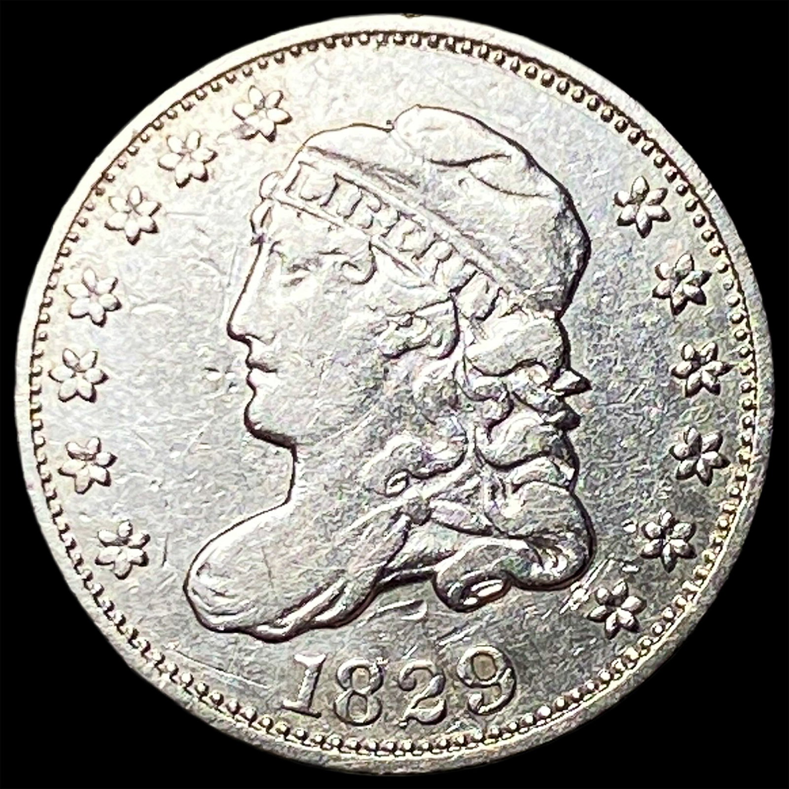 1829 Capped Bust Silver Half Dime CHOICE AU (1 of 2)