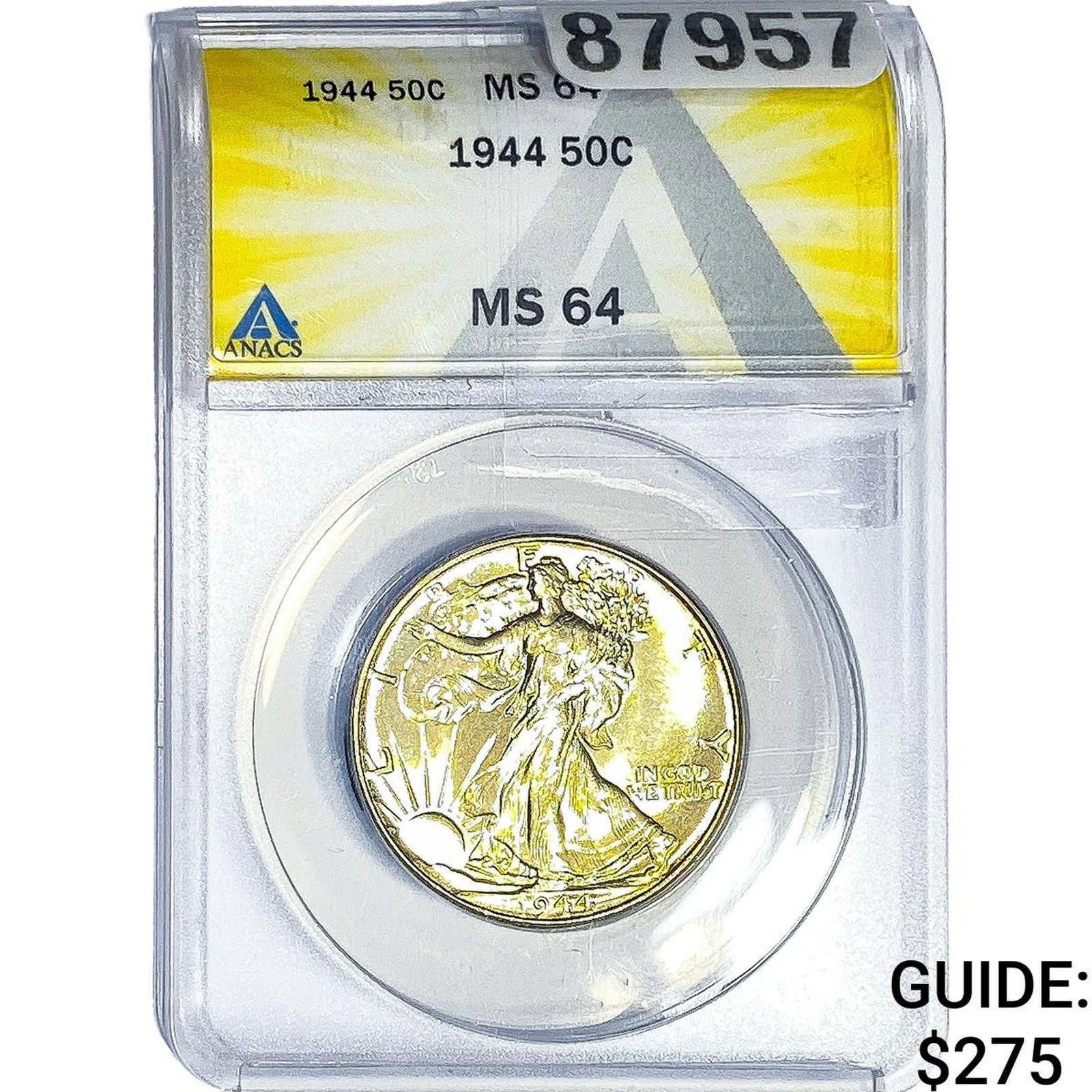 1944 Walking Liberty Half Dollar ANACS MS64: 1944 Walking Liberty Half Dollar ANACS MS64