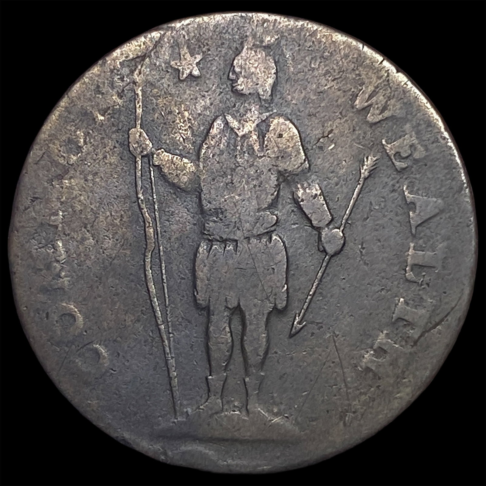 1788 Massachusetts Copper Cent LIGHTLY CIRCULATED: 1788 Massachusetts Copper Cent LIGHTLY CIRCULATED