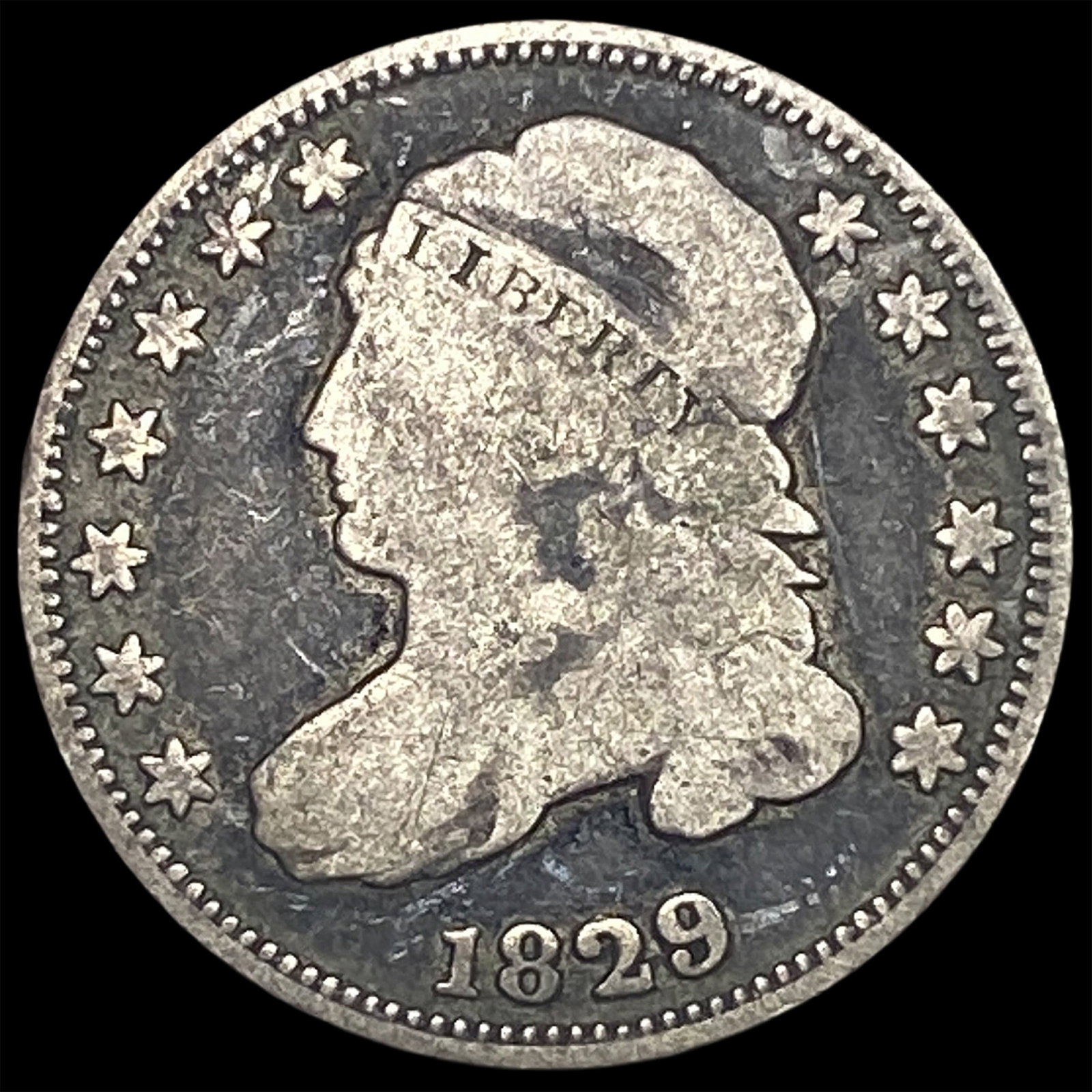 1829 Capped Bust Dime LIGHTLY CIRCULATED: 1829 Capped Bust Dime LIGHTLY CIRCULATED