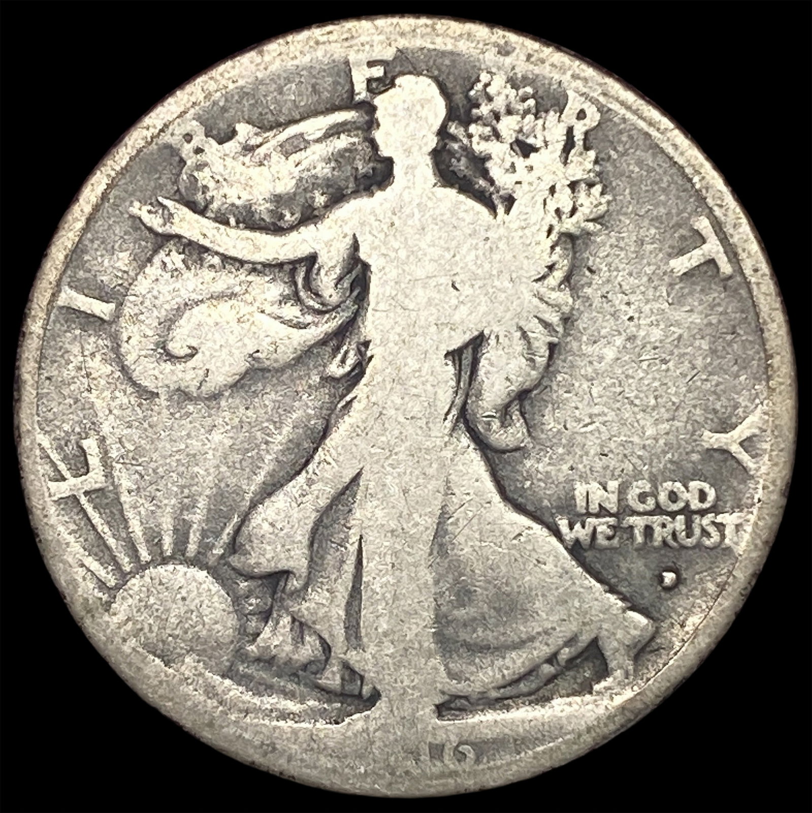 1919-D Silver Walking Liberty Half Dollar NICELY CIRCULATED: 1919-D Silver Walking Liberty Half Dollar NICELY CIRCULATED