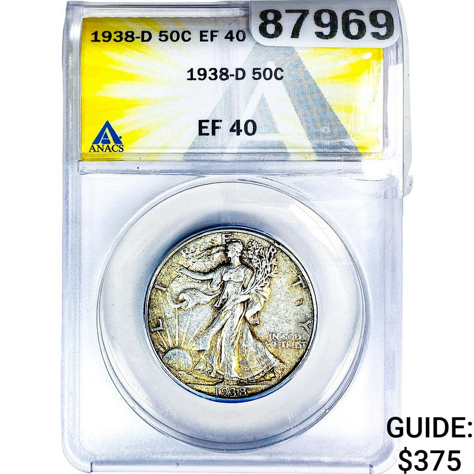 1938-D Walking Liberty Half Dollar ANACS EF40 (1 of 2)