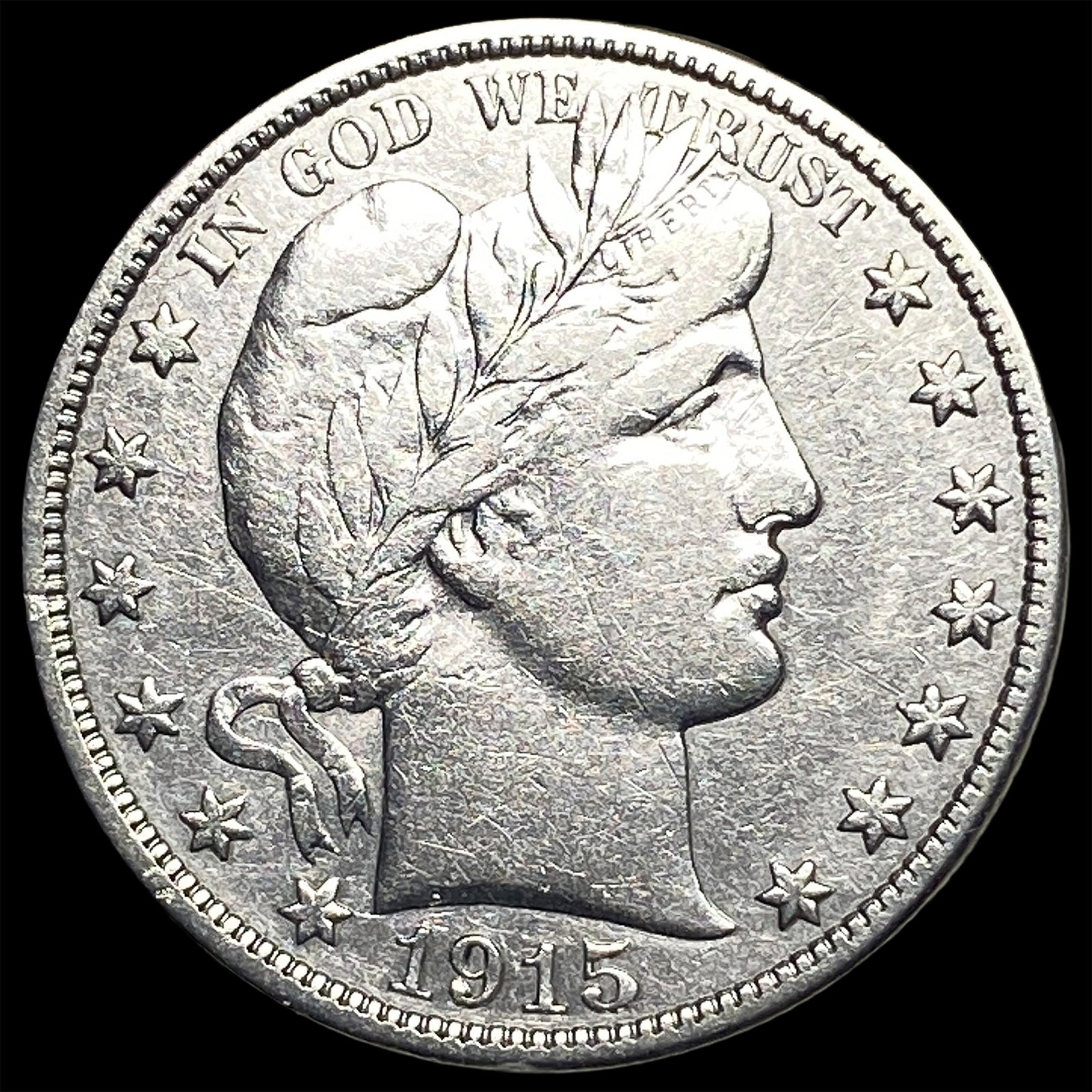 1915-D Silver Barber Half Dollar NEARLY UNCIRCULATED: 1915-D Silver Barber Half Dollar NEARLY UNCIRCULATED