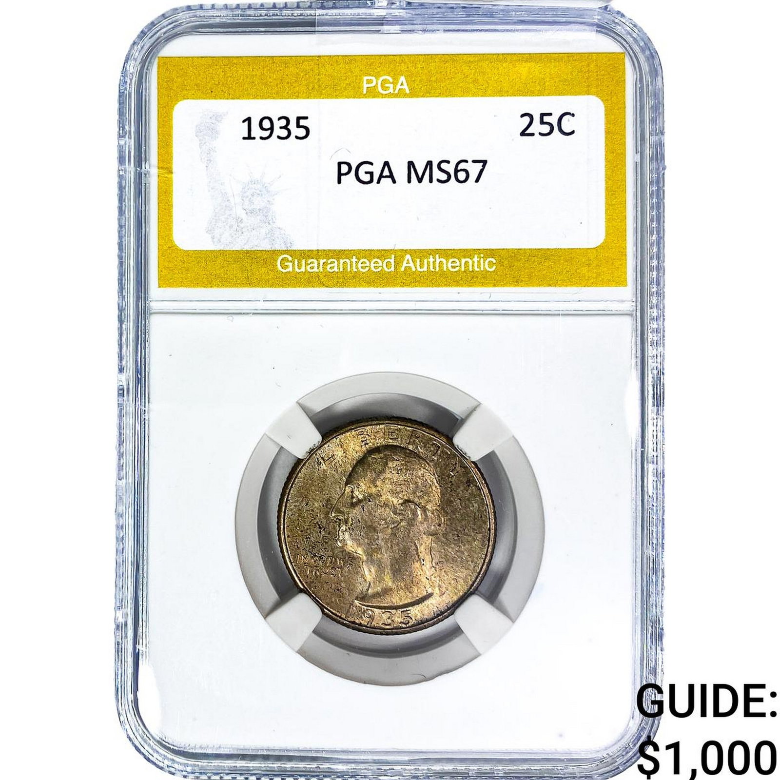 1935 Washington Silver Quarter PGA MS67: 1935 Washington Silver Quarter PGA MS67