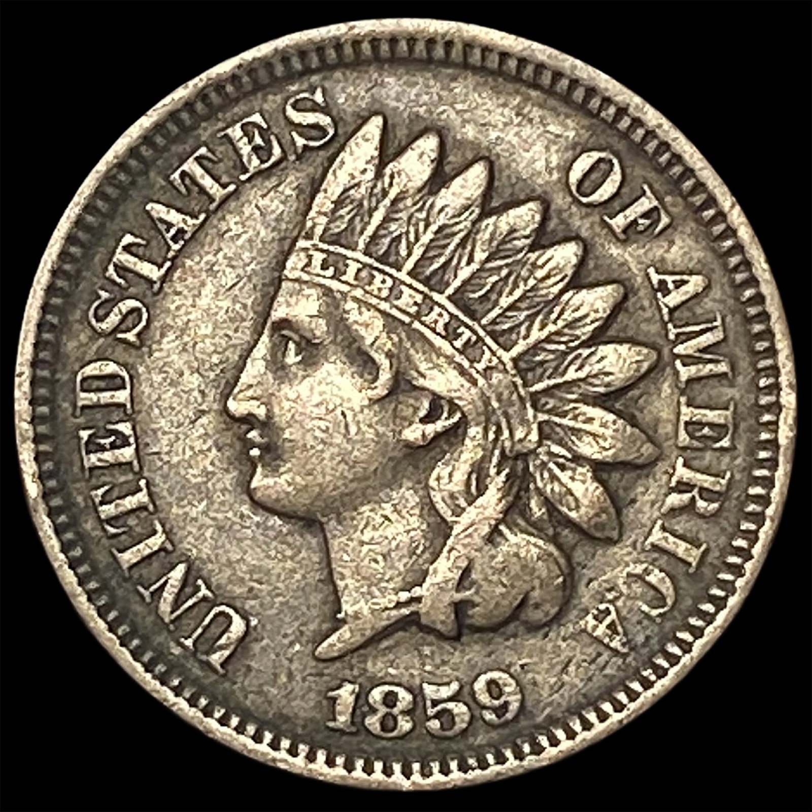 1859 Copper-Nickel Indian Head Cent LIGHTLY CIRCULATED: 1859 Copper-Nickel Indian Head Cent LIGHTLY CIRCULATED