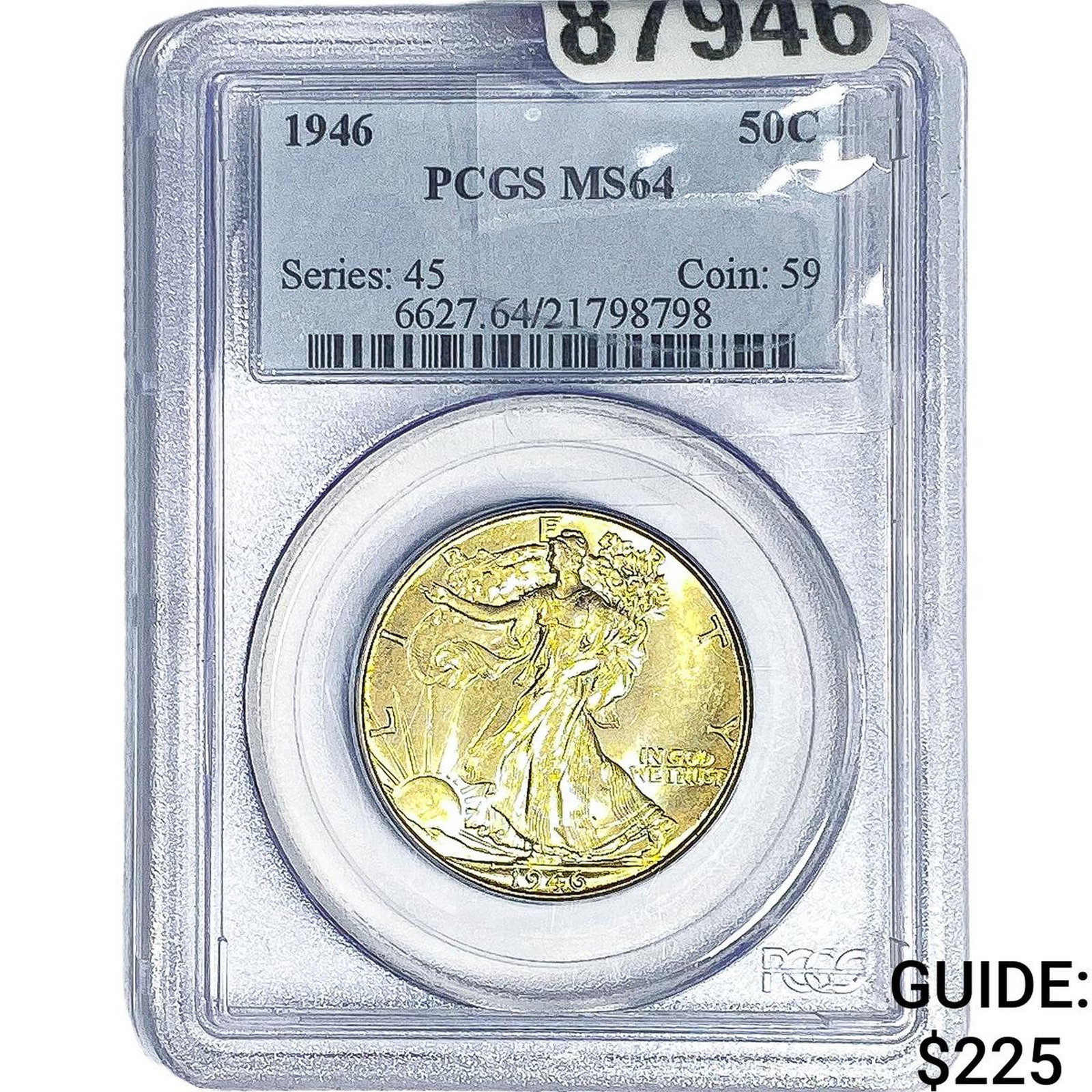 1946 Walking Liberty Half Dollar PCGS MS64: 1946 Walking Liberty Half Dollar PCGS MS64