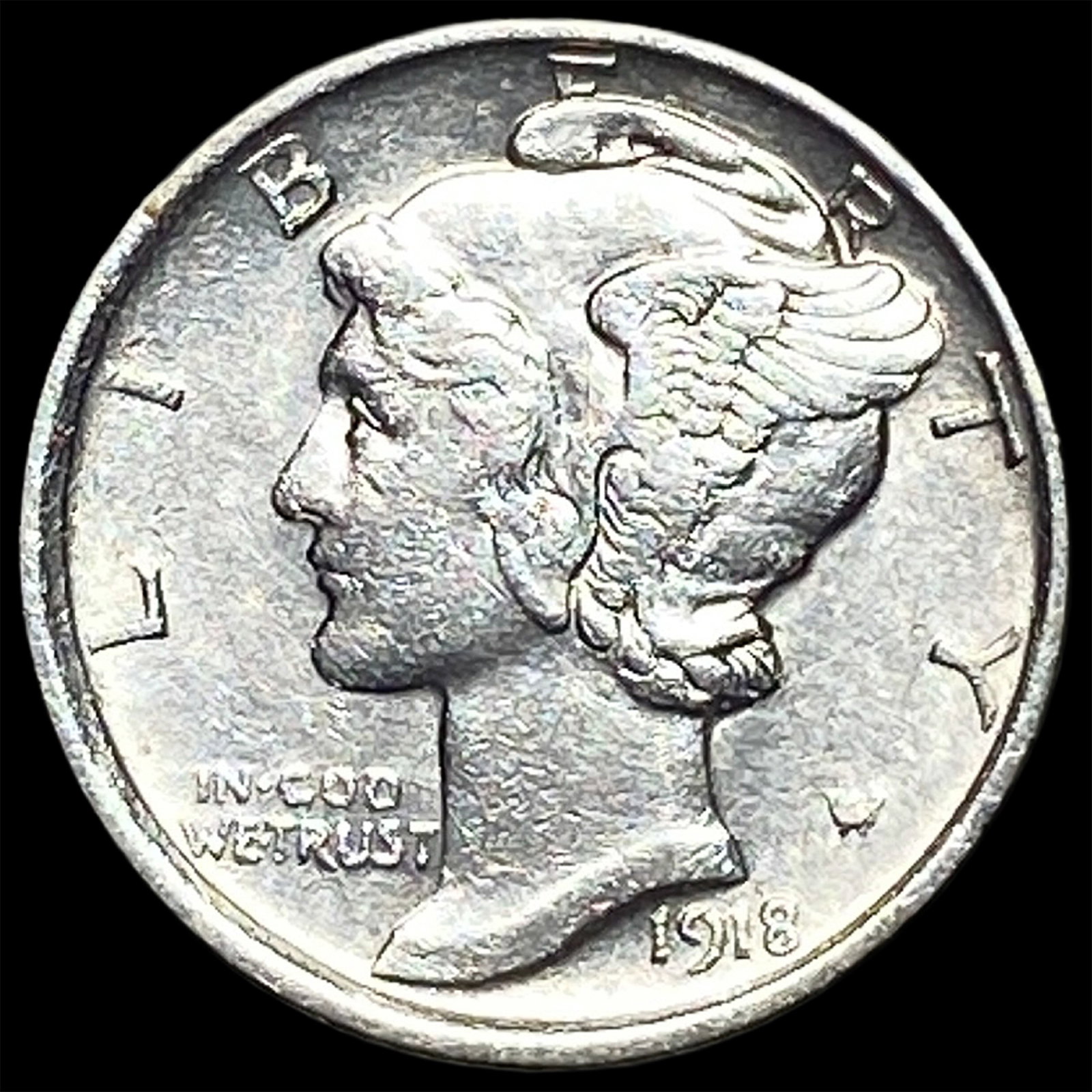 1918 Silver Mercury Dime CLOSELY UNCIRCULATED: 1918 Silver Mercury Dime CLOSELY UNCIRCULATED