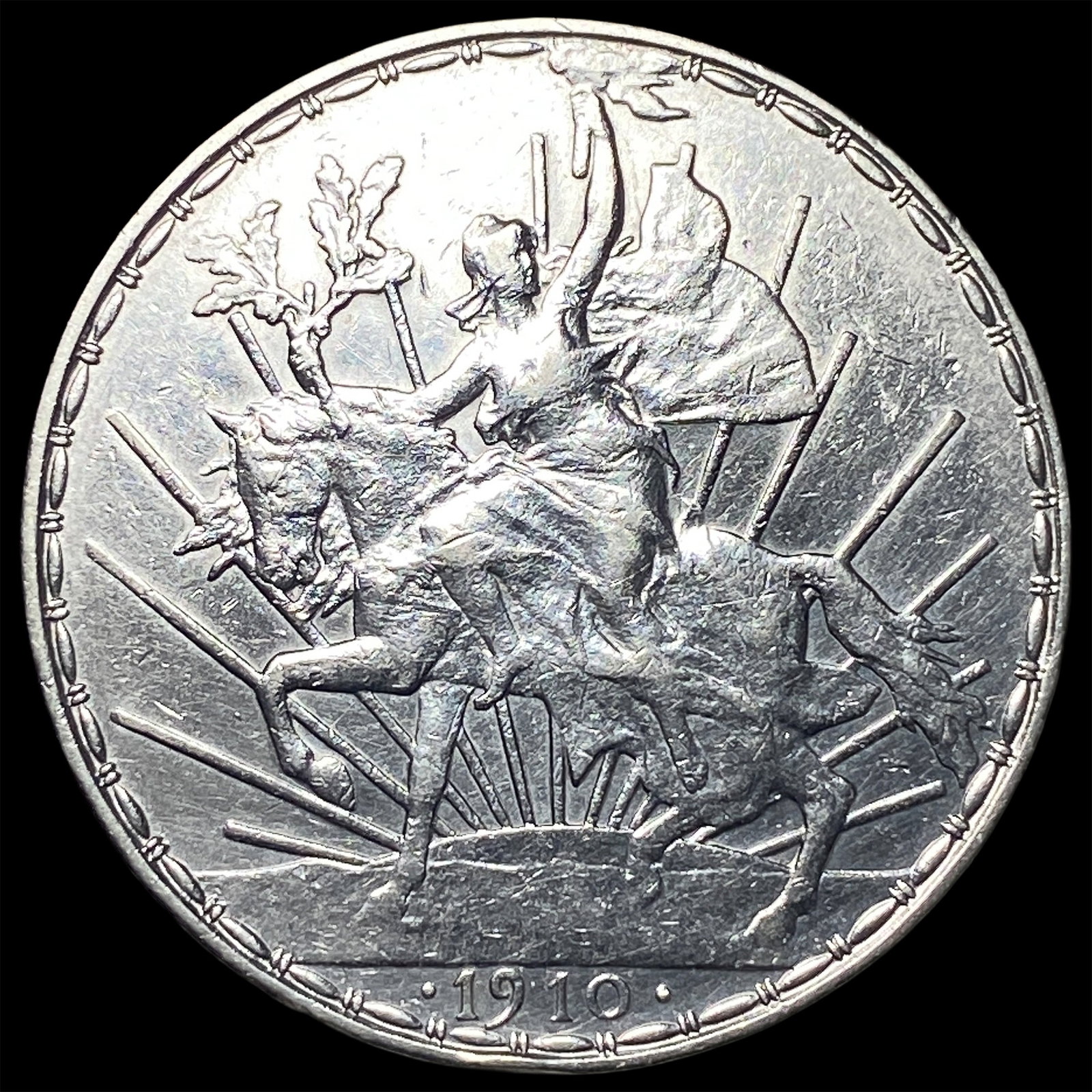 1910 Mexico Silver Peso CLOSELY UNCIRCULATED: 1910 Mexico Silver Peso CLOSELY UNCIRCULATED
