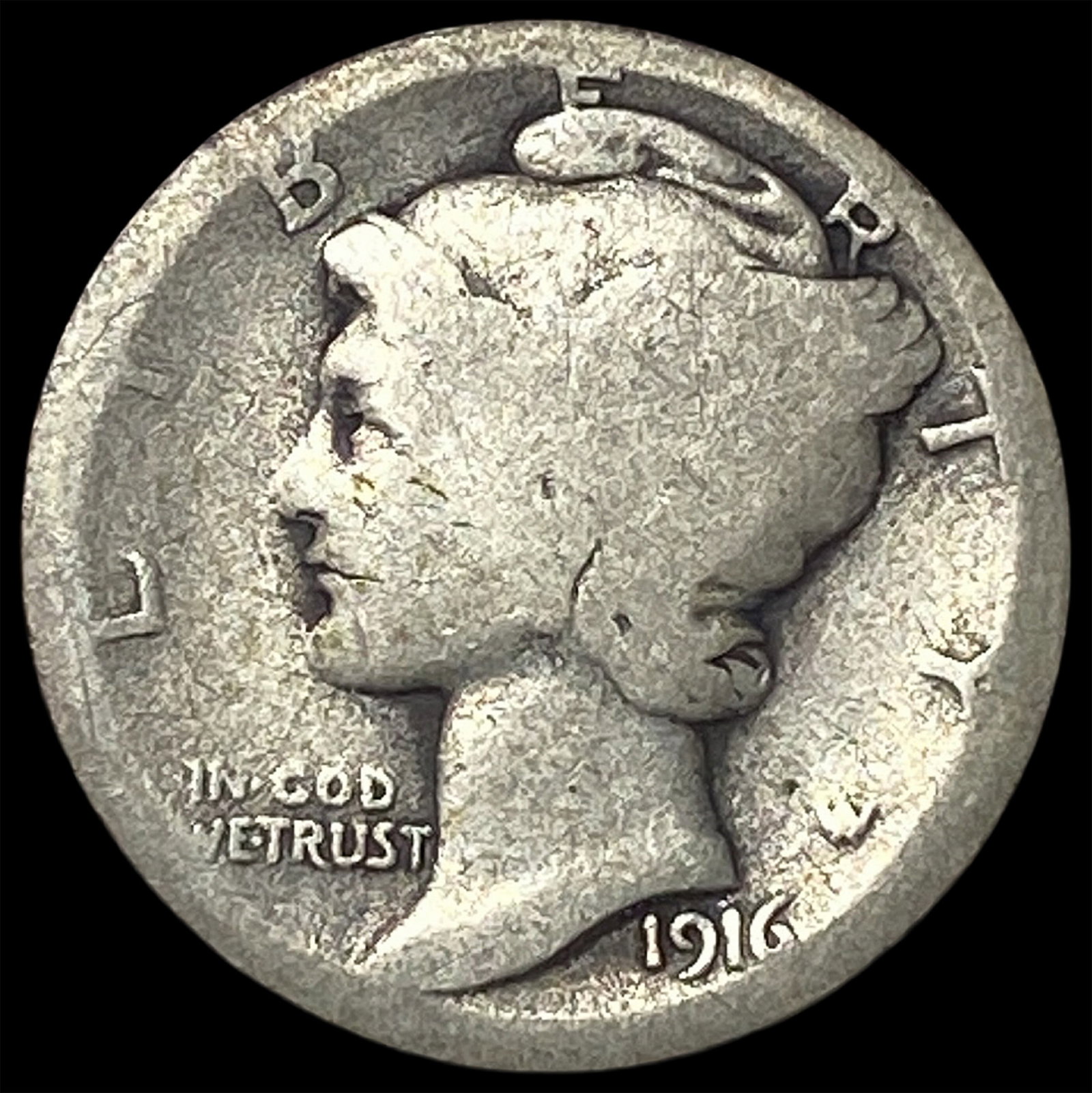 1916 Mercury Dime NICELY CIRCULATED: 1916 Mercury Dime NICELY CIRCULATED