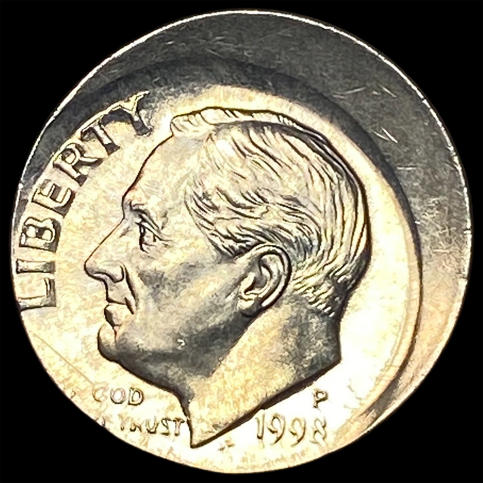 1998-P Clad Roosevelt Dime (Broadstrike Error) UNCIRCULATED (1 of 2)