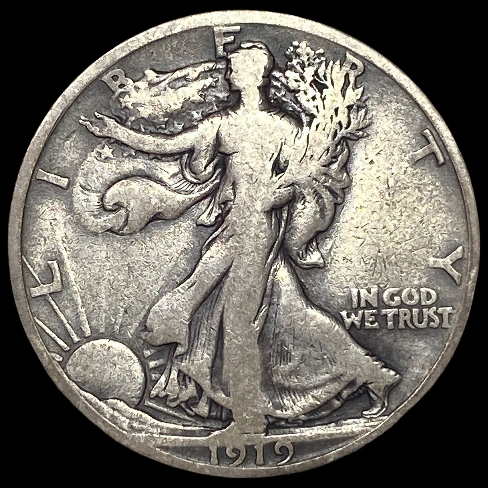 1919-S Silver Walking Liberty Half Dollar LIGHTLY CIRCULATED: 1919-S Silver Walking Liberty Half Dollar LIGHTLY CIRCULATED