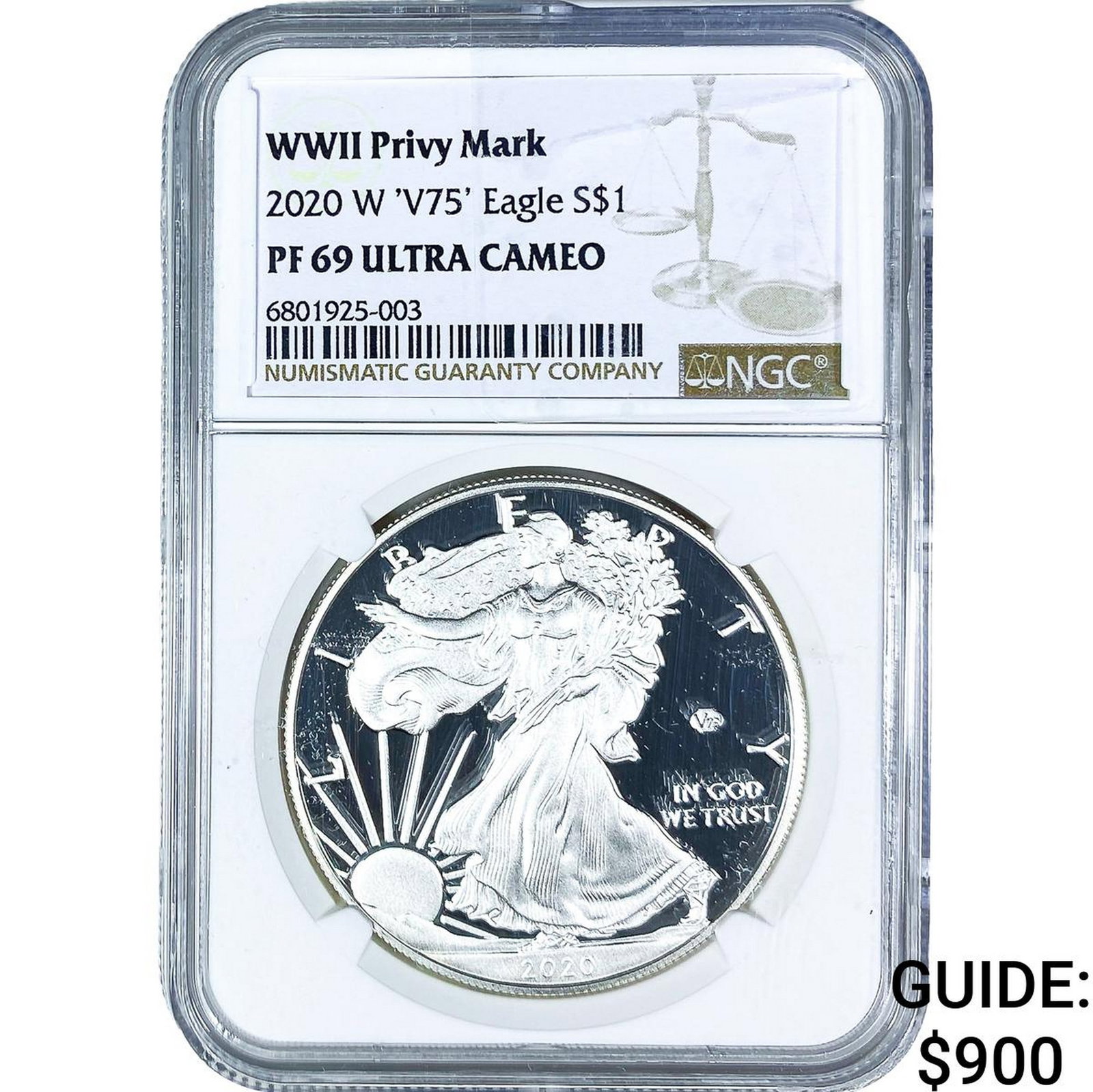 2020-W Silver Eagle NGC PF69 Ultra Cameo: 2020-W Silver Eagle NGC PF69 Ultra Cameo