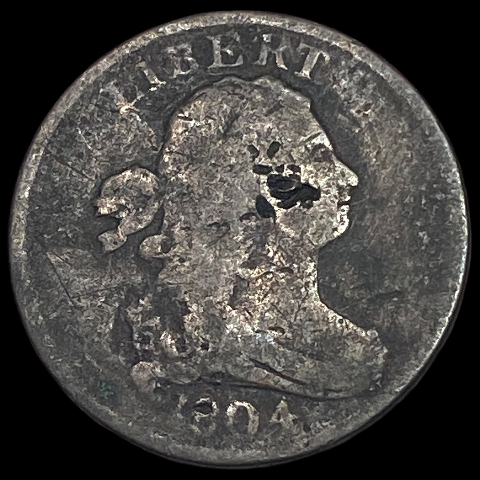 1804 Draped Bust Half Cent NICELY CIRCULATED: 1804 Draped Bust Half Cent NICELY CIRCULATED
