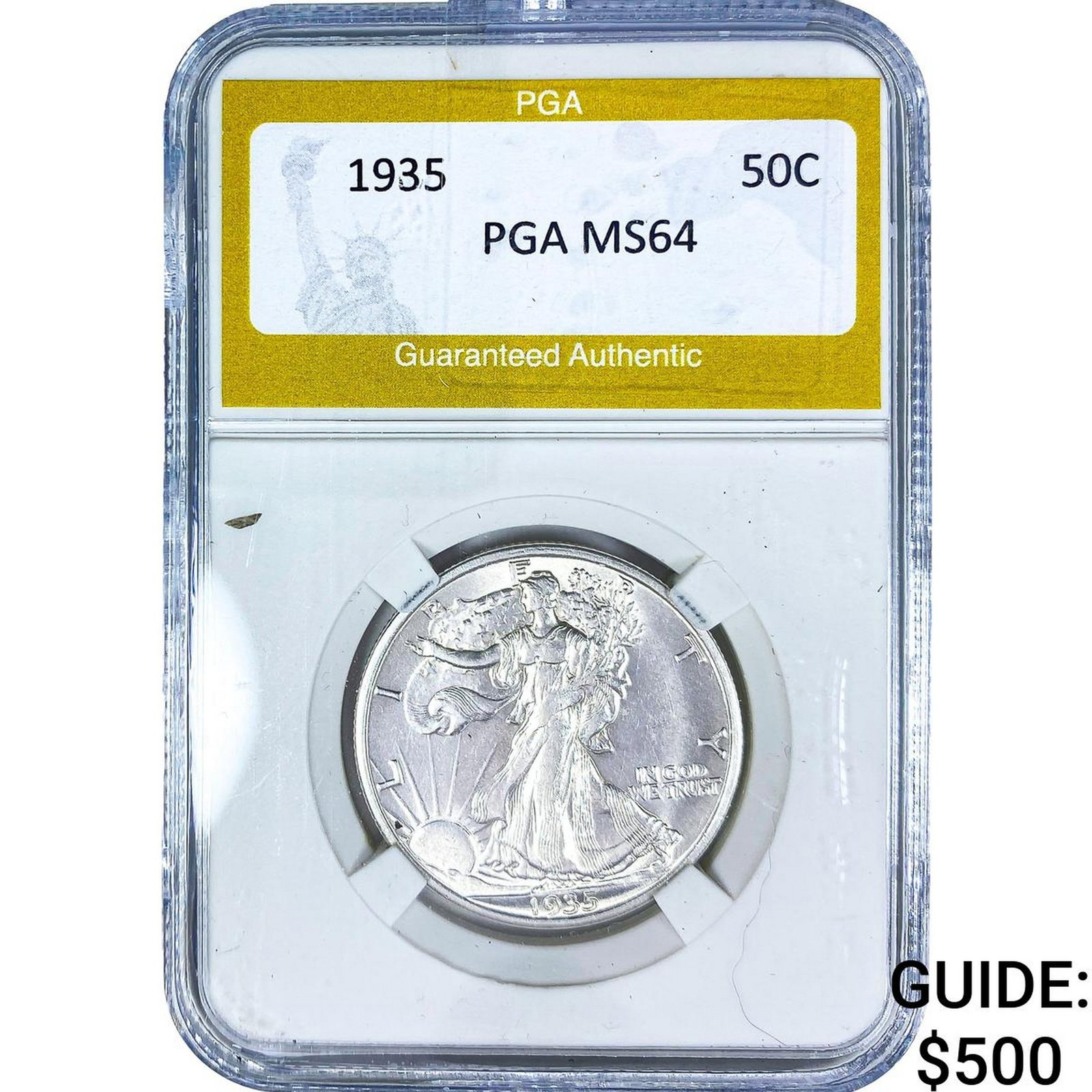 1935 Walking Liberty Half Dollar PGA MS64: 1935 Walking Liberty Half Dollar PGA MS64