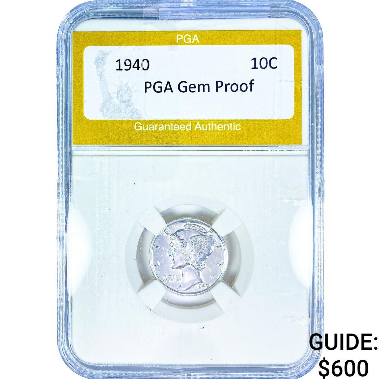 1940 Mercury Silver Dime PGA Gem Proof: 1940 Mercury Silver Dime PGA Gem Proof