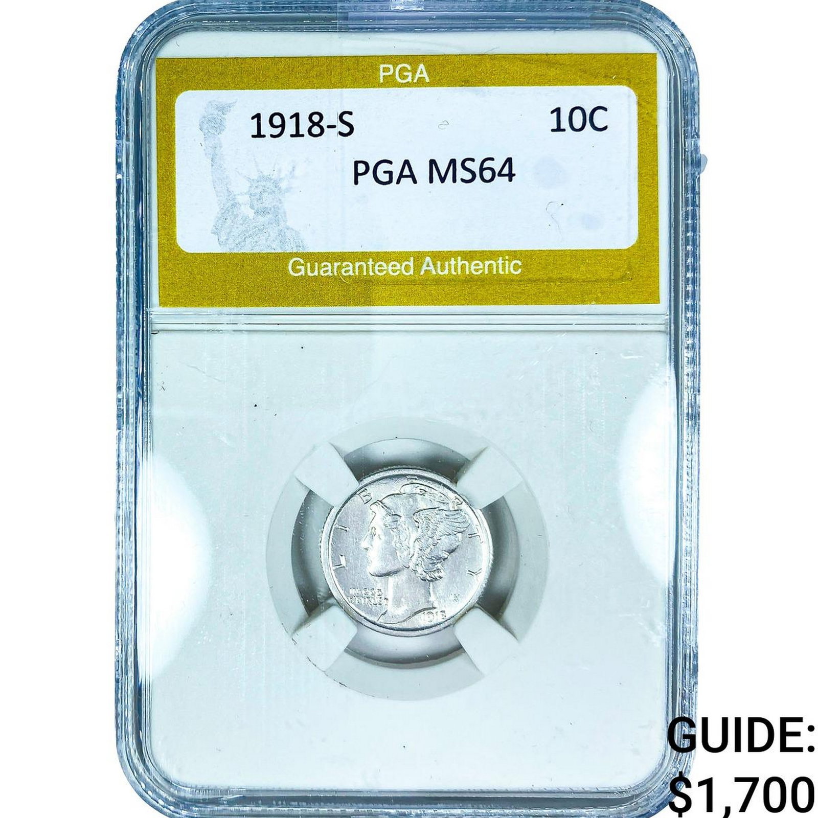 1918-S Mercury Silver Dime PGA MS64 (1 of 2)